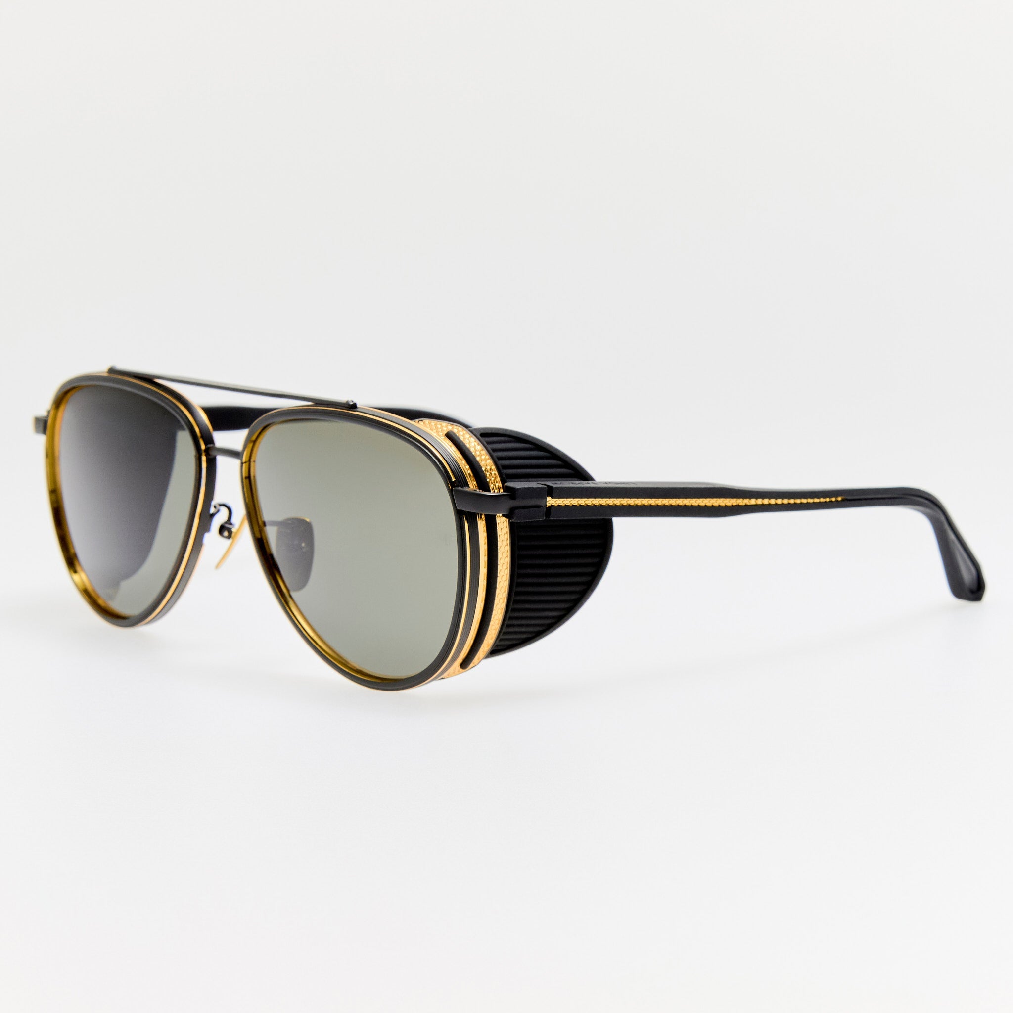 Cortes Explorer Sunglasses in Matt Nickel and 22K Gold - LINDA FARROW-Sunglasses-