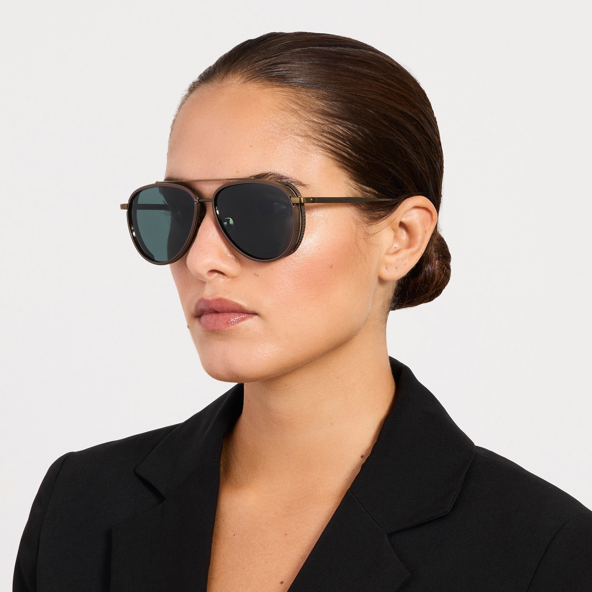 Cortes Sunglasses in Antique Gold - LINDA FARROW - Sunglasses -