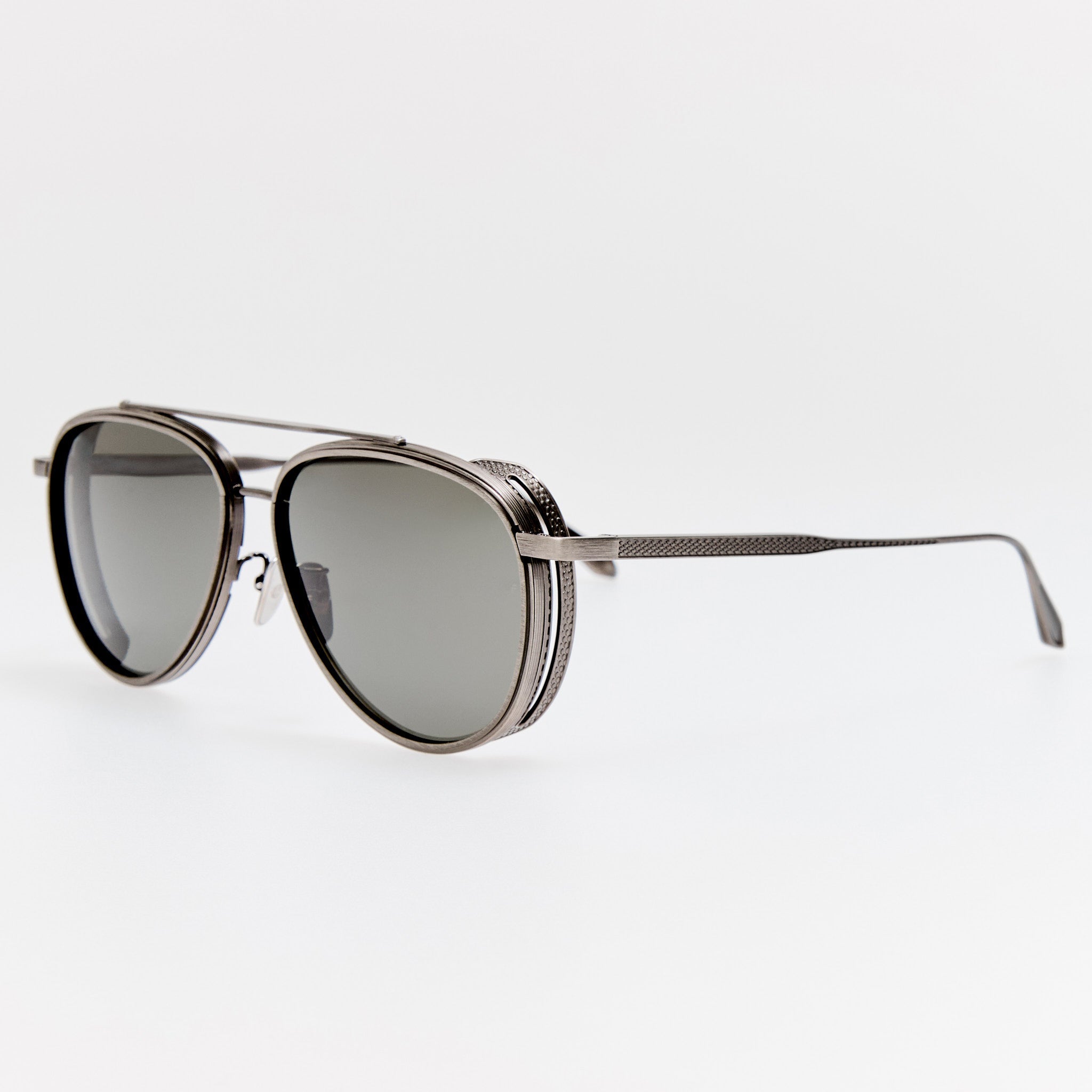 Cortes Sunglasses in Antique White Gold - LINDA FARROW - Sunglasses -