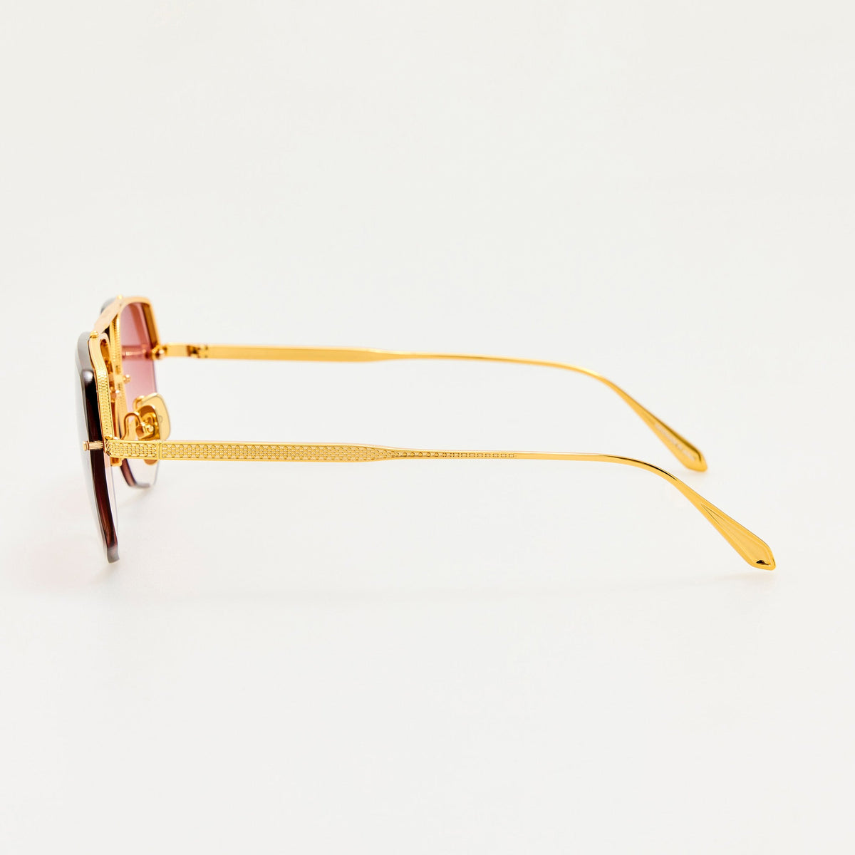 Crosby Sunglasses in 22K Gold and Red - LINDA FARROW-Sunglasses-
