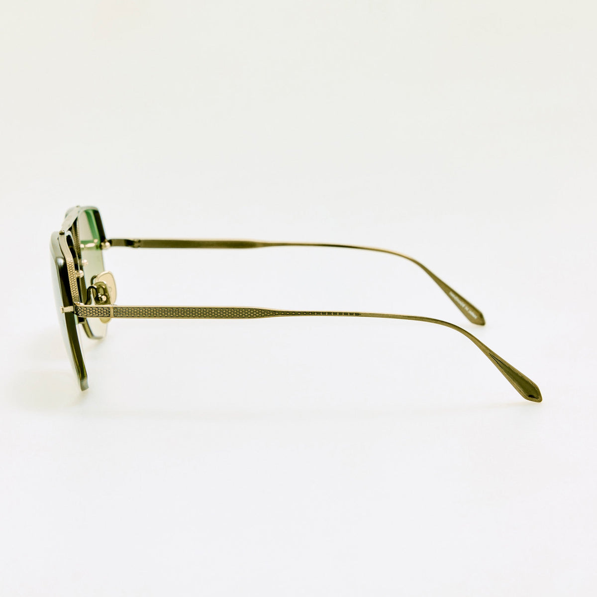 Crosby Sunglasses in Antique Gold and Green - LINDA FARROW-Sunglasses-