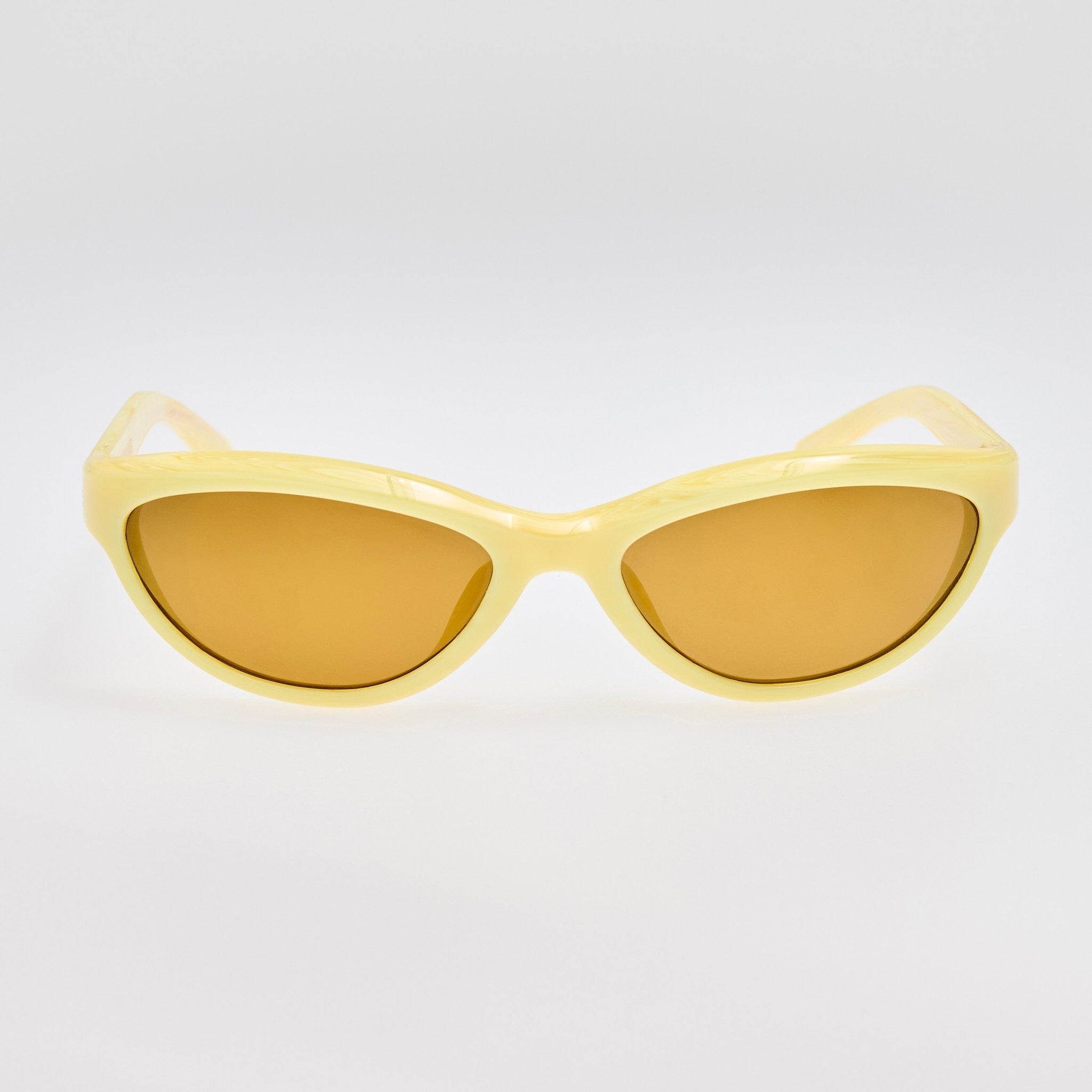 Curvo Sunglasses in Milky Yellow - LINDA FARROW - Sunglasses -