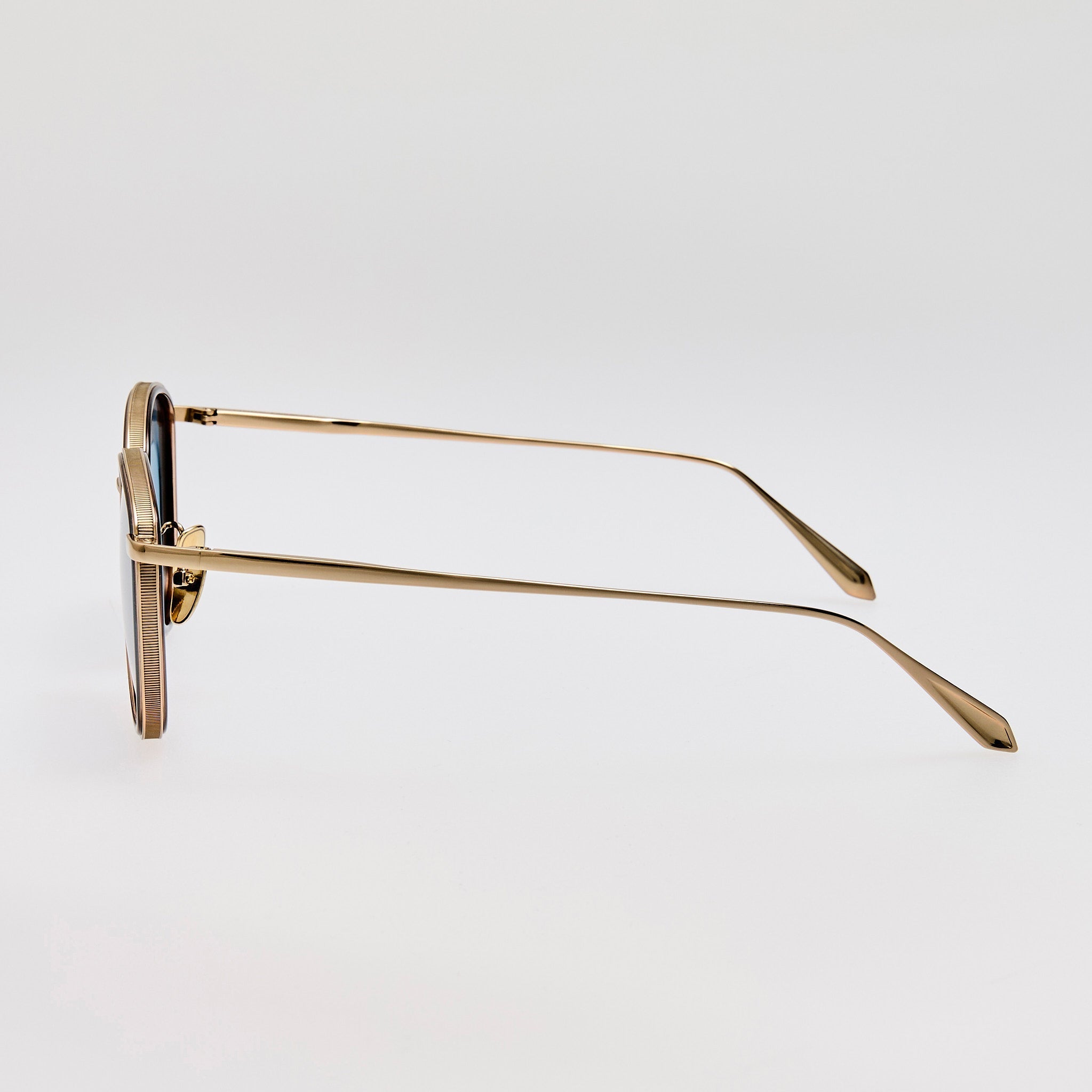 Dahlia Sunglasses in 22K Gold and Aqua - LINDA FARROW - Sunglasses -