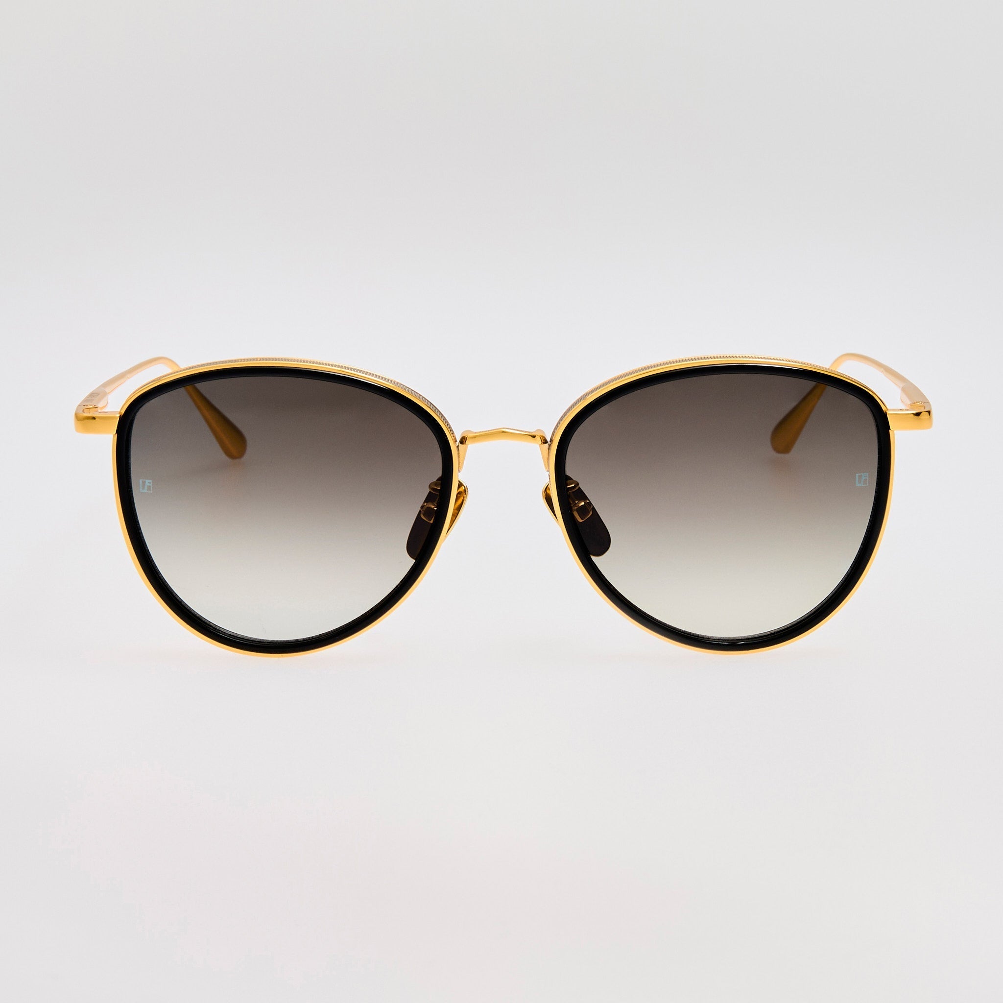 Dahlia Sunglasses in 22K Gold and Grey - LINDA FARROW - Sunglasses -