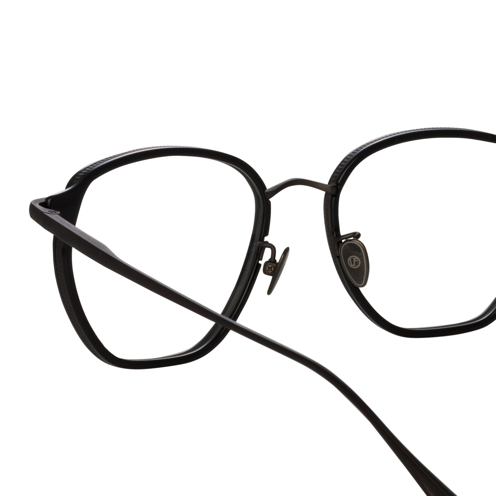 Danilo Optical Frame in Matt Black Nickel - LINDA FARROW - Optical Frame -