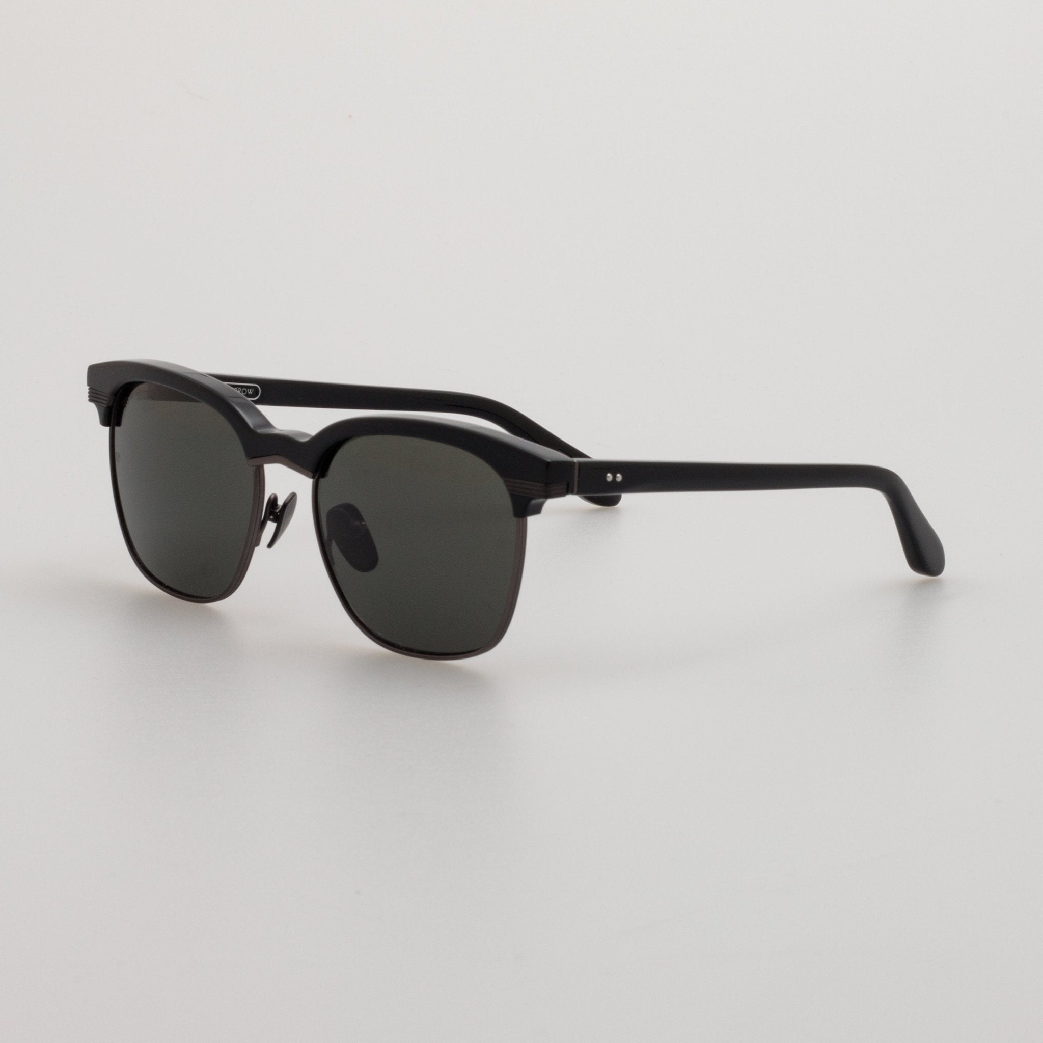 Darin Sunglasses in Black Matt Nickel - LINDA FARROW - Sunglasses -