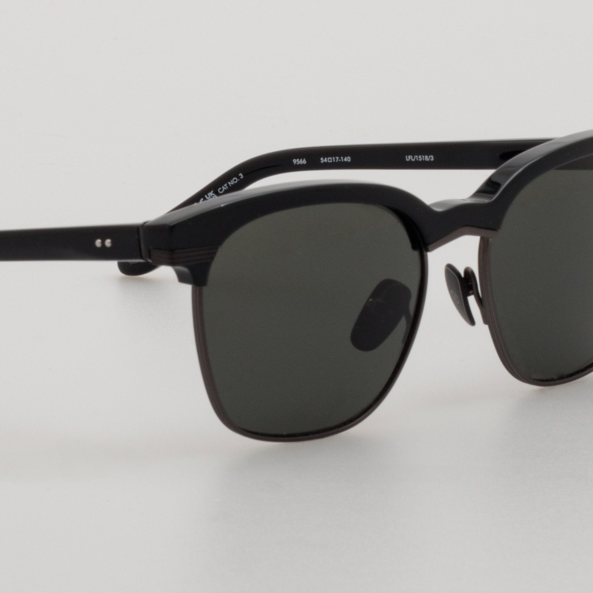 Darin Sunglasses in Black Matt Nickel - LINDA FARROW - Sunglasses -
