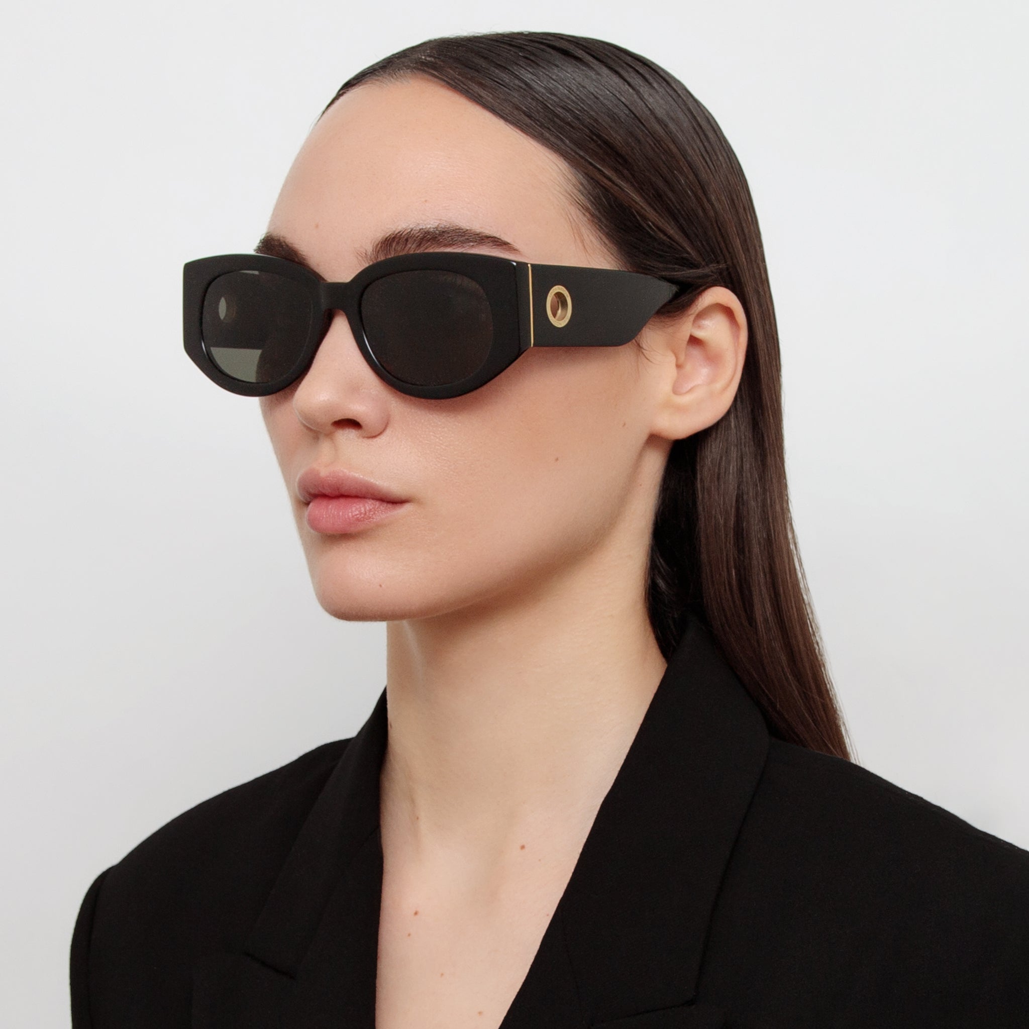 Debbie Sunglasses in Black - LINDA FARROW - Sunglasses -