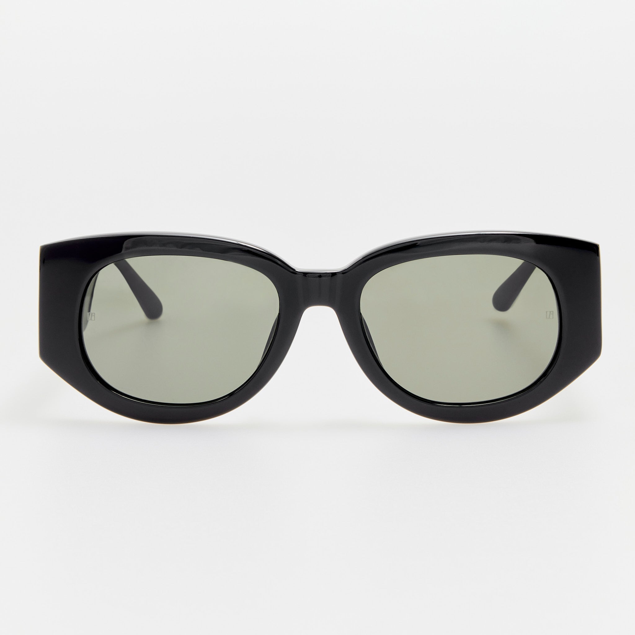Debbie Sunglasses in Black with Diamonds and 22K Gold - LINDA FARROW - Sunglasses -