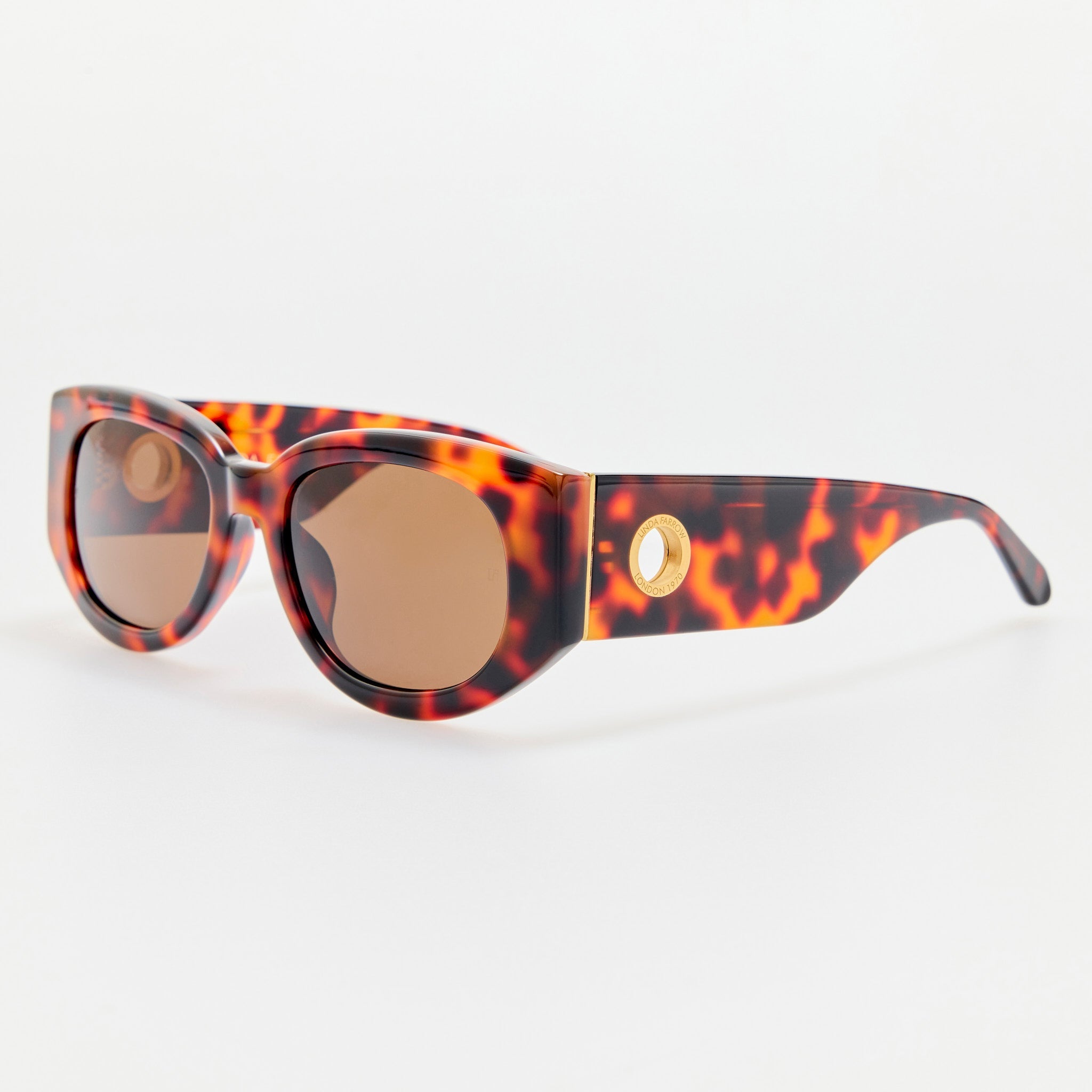 Debbie Sunglasses in Tortoiseshell - LINDA FARROW - Sunglasses -
