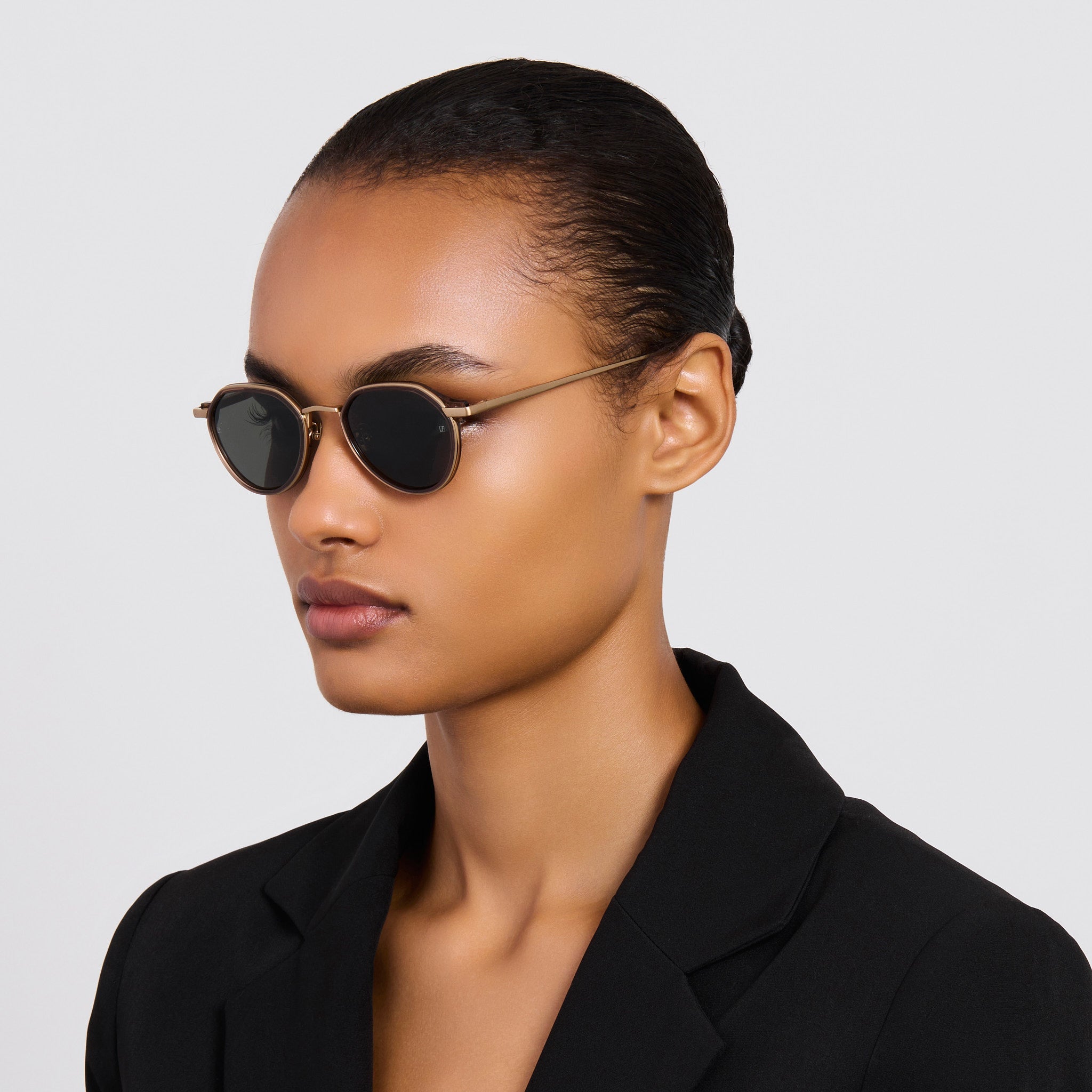 Dellal Sunglasses in Matt Champagne - LINDA FARROW - Sunglasses -