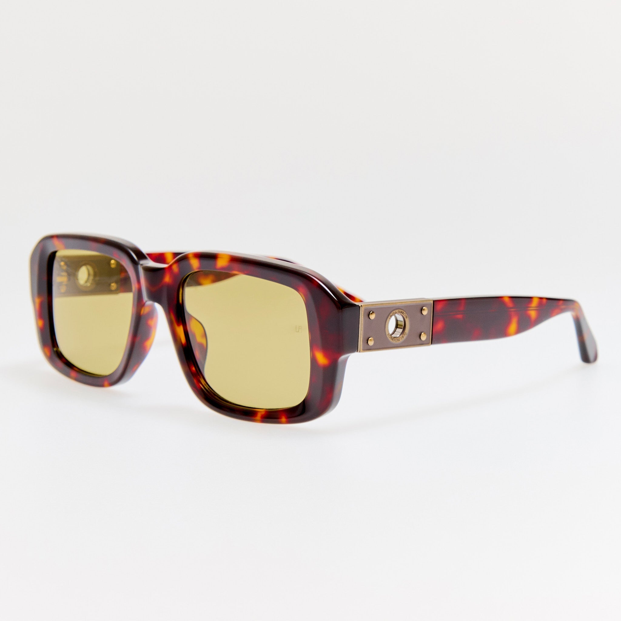 Delmare Sunglasses in Dark Tortoiseshell - LINDA FARROW - Sunglasses -