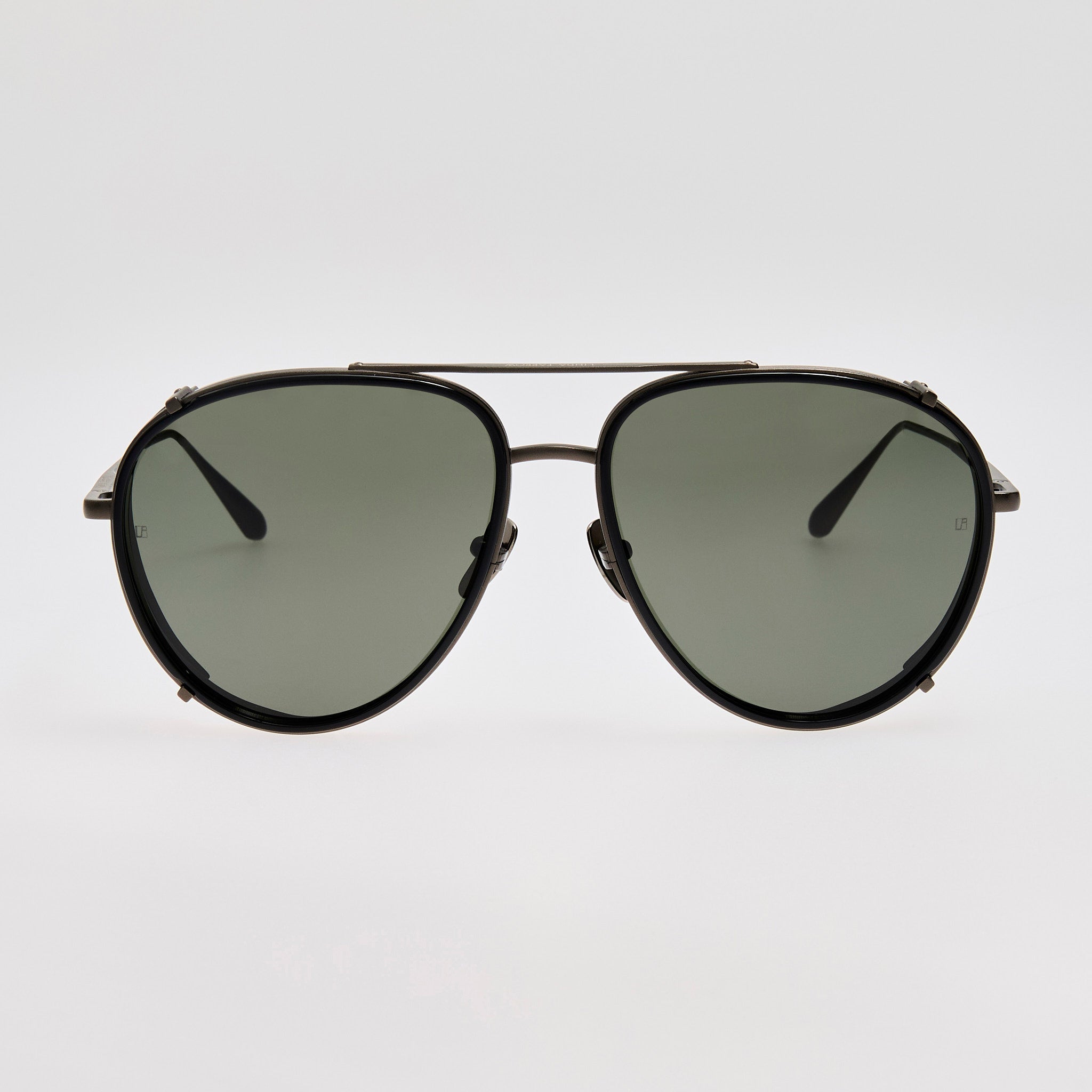 Dimitri Sungllsses in Black Matt Nickel - LINDA FARROW - Sunglasses -