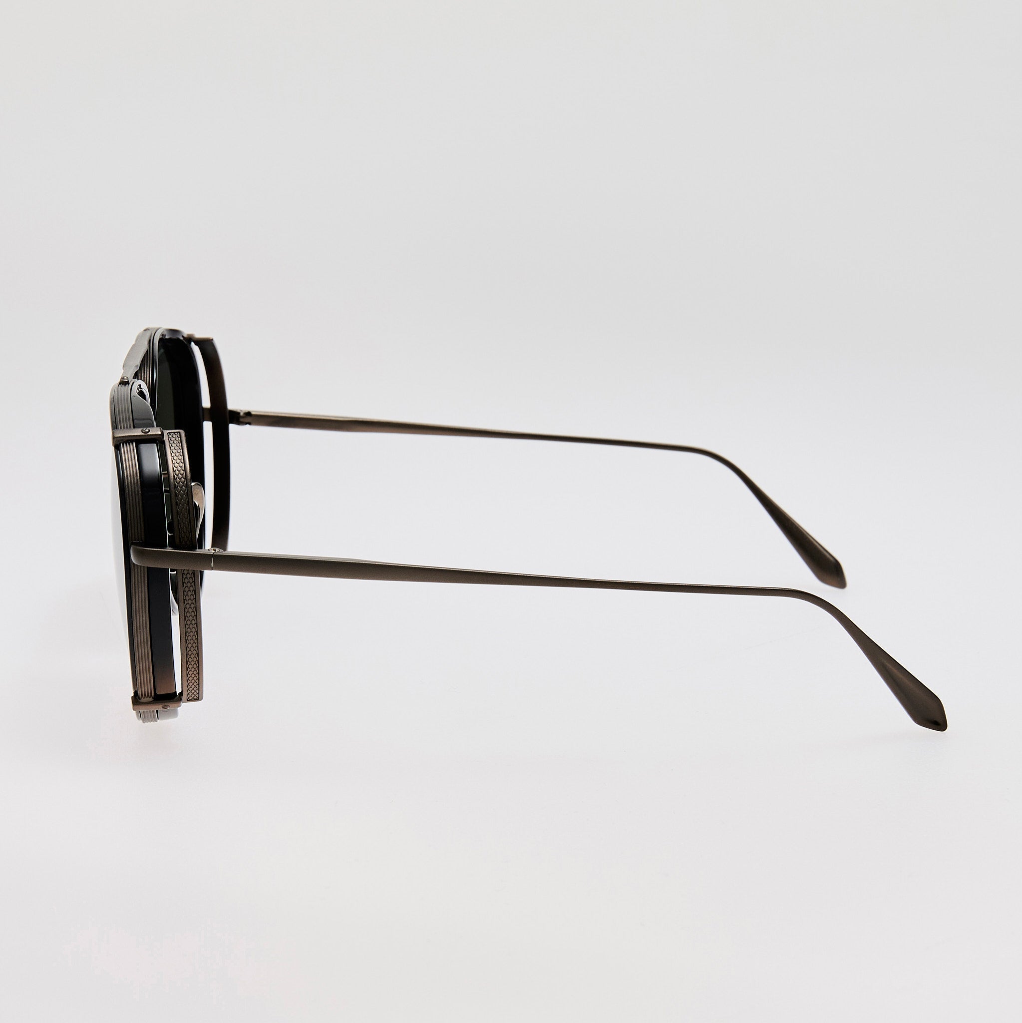 Dimitri Sungllsses in Black Matt Nickel - LINDA FARROW - Sunglasses -