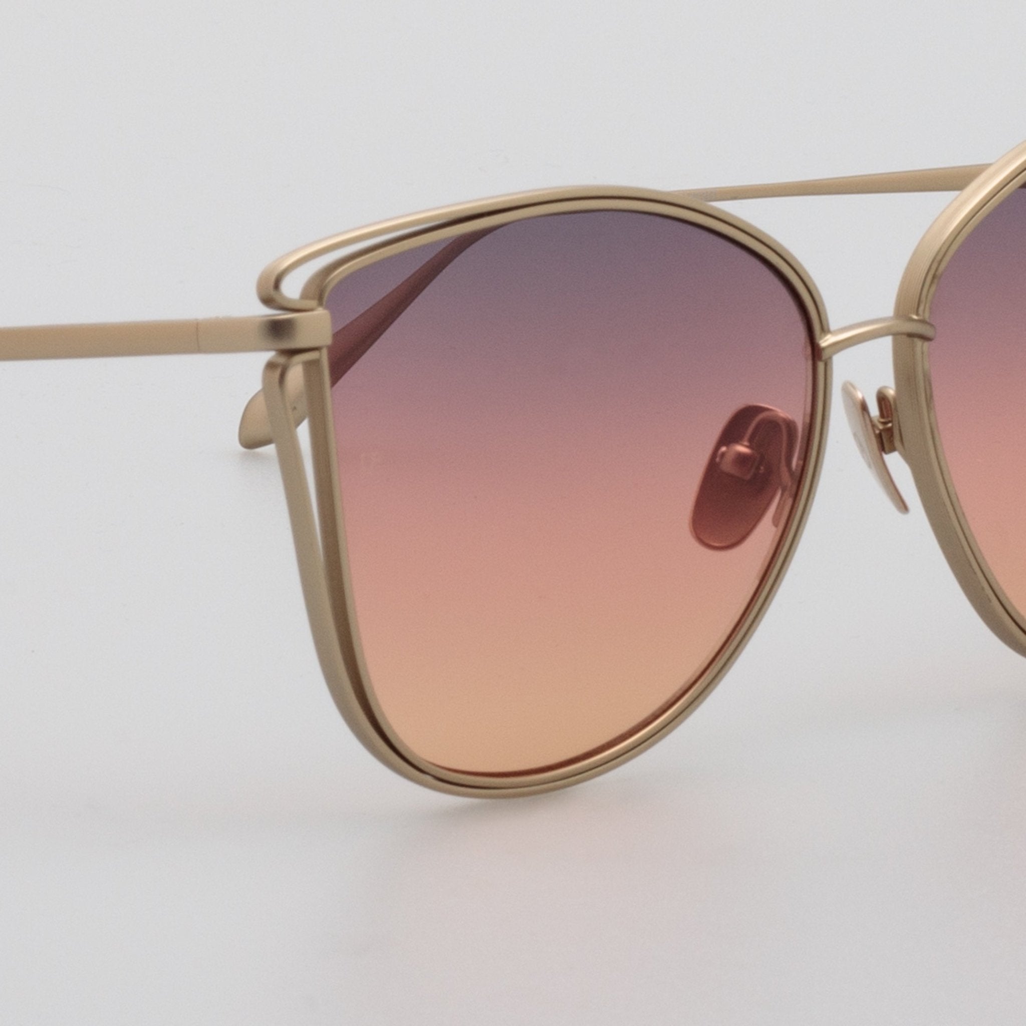 Dinah Sunglasses in Champagne and Sunset Gradient - LINDA FARROW - Sunglasses -