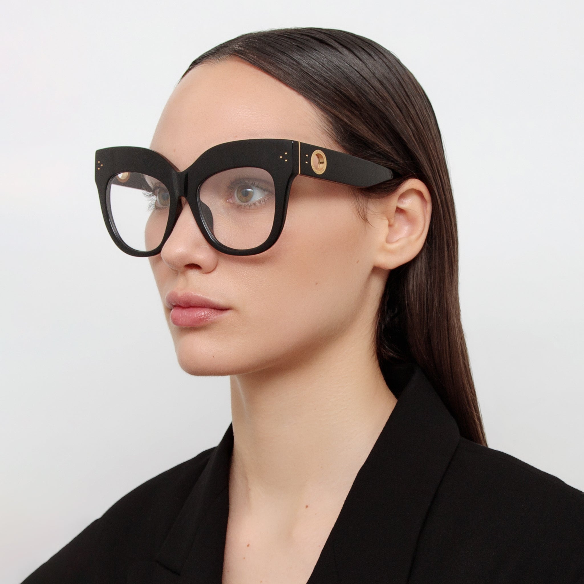Dunaway Optical Frame in Black - LINDA FARROW - Optical Frame -