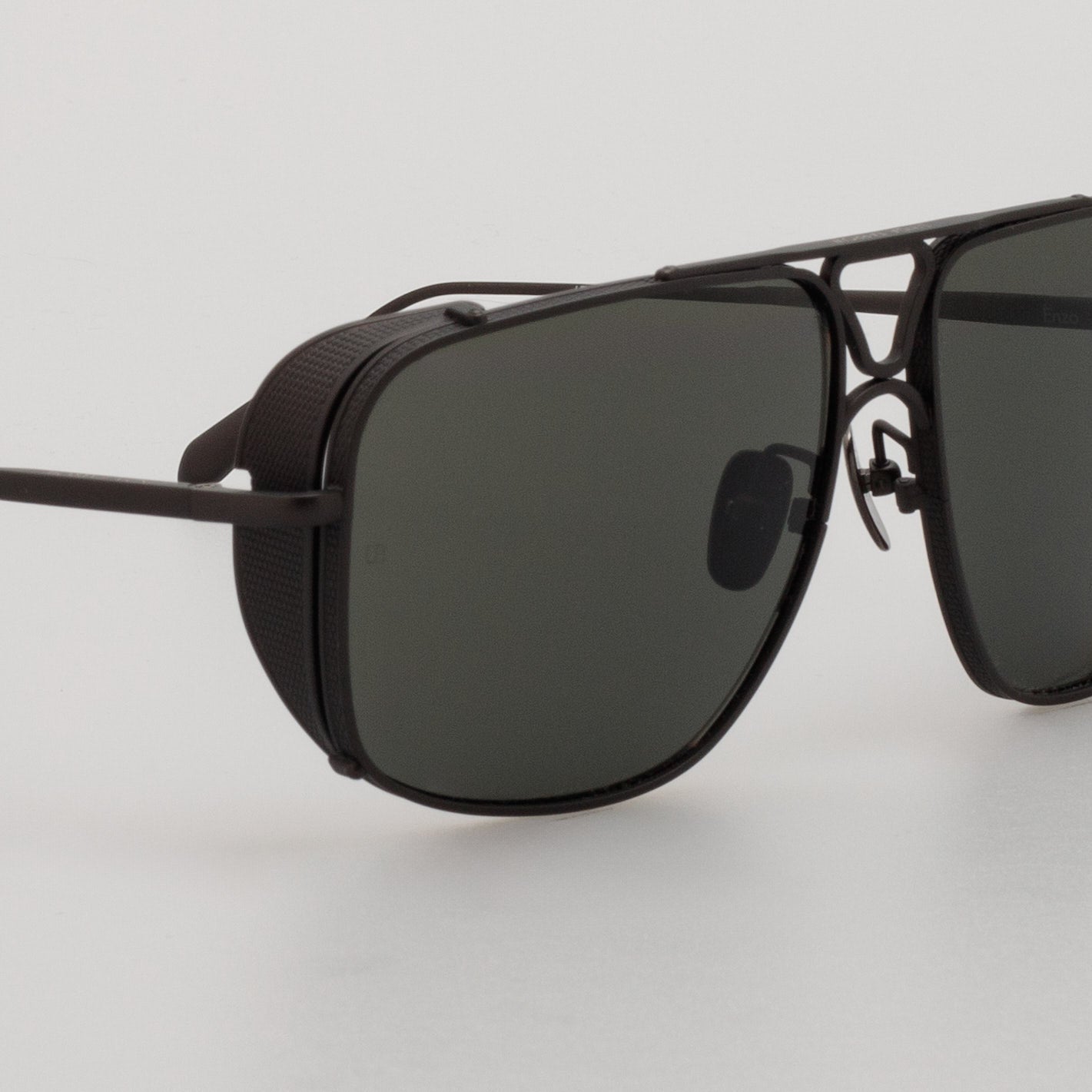Enzo Sunglasses in Matt Black Nickel - LINDA FARROW - Sunglasses -