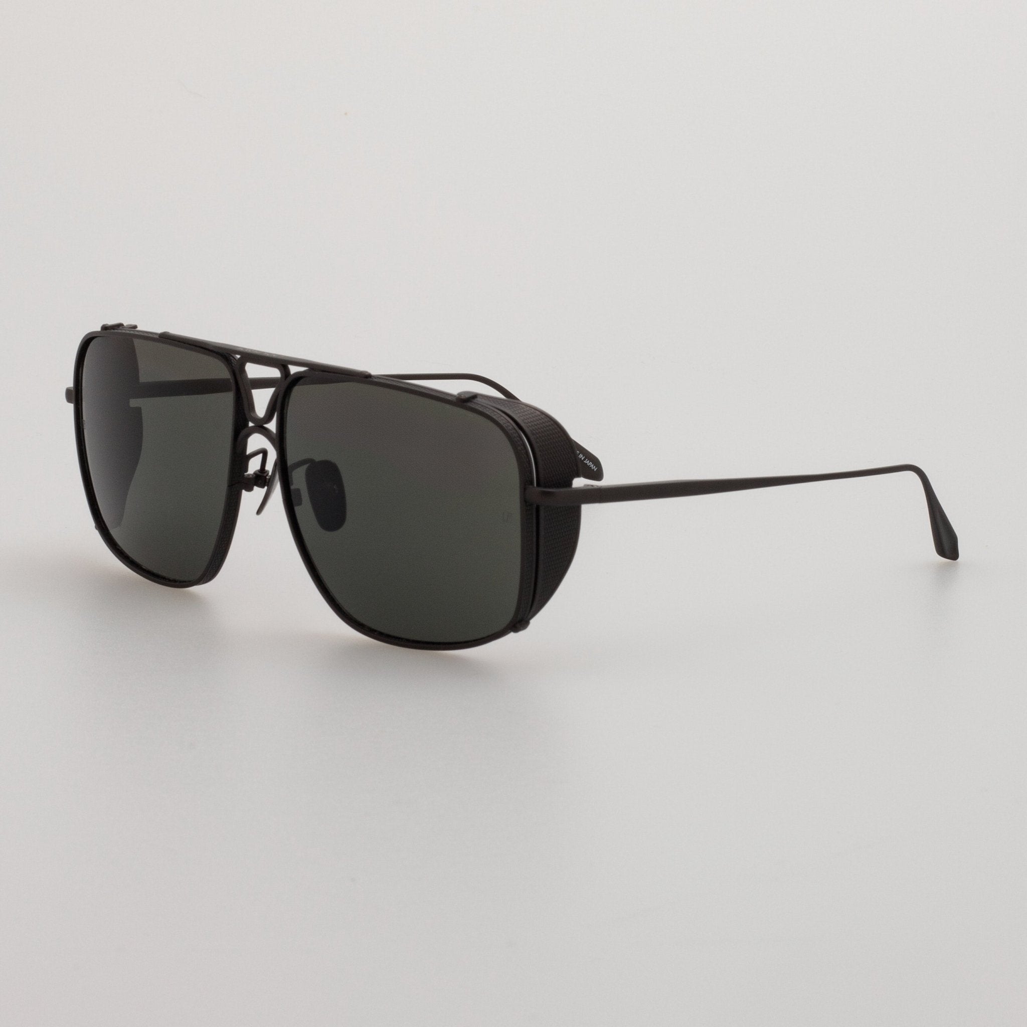 Enzo Sunglasses in Matt Black Nickel - LINDA FARROW - Sunglasses -