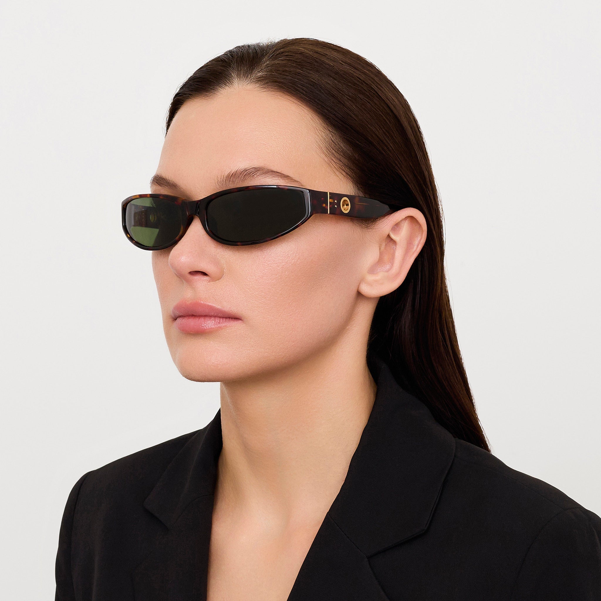 Etain Sunglasses in Dark Tortoiseshell - LINDA FARROW - Sunglasses -