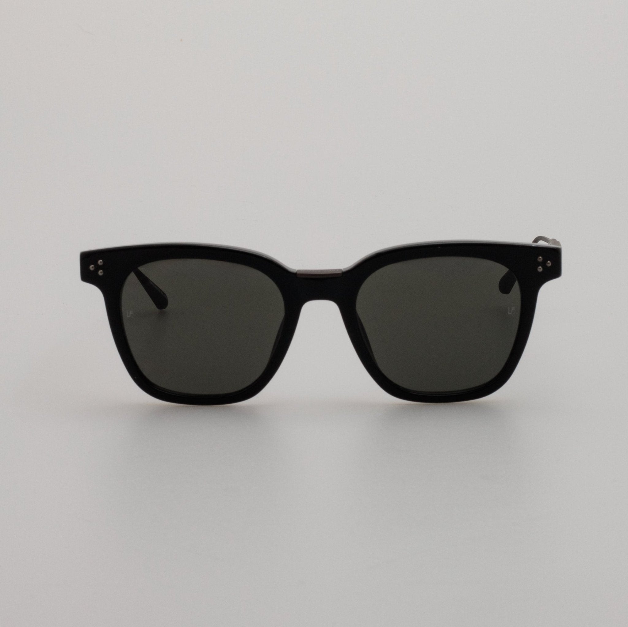Evans Sunglasses in Black and Matt Nickel - LINDA FARROW - Sunglasses -