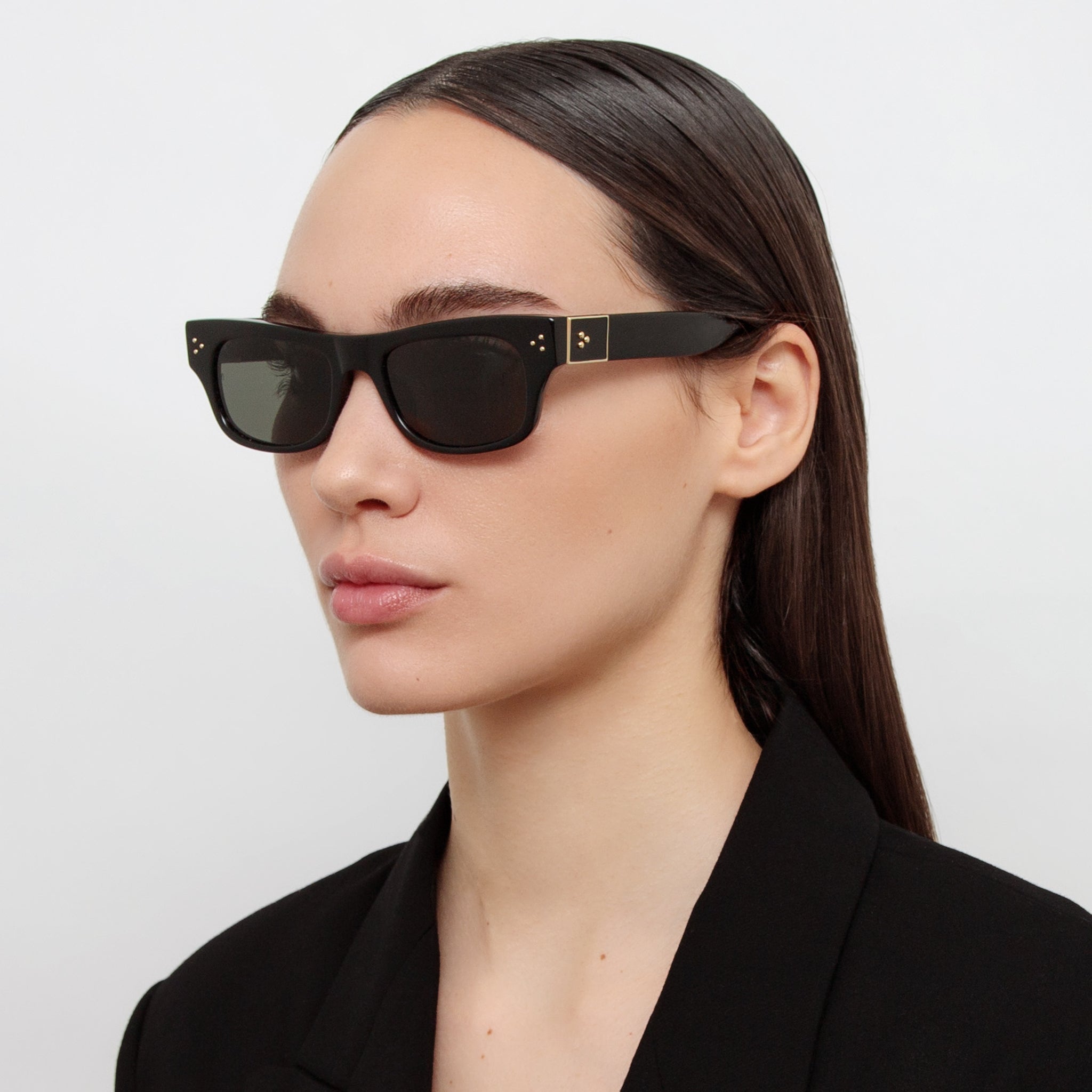 Falck Sunglasses in Black - LINDA FARROW - Sunglasses -