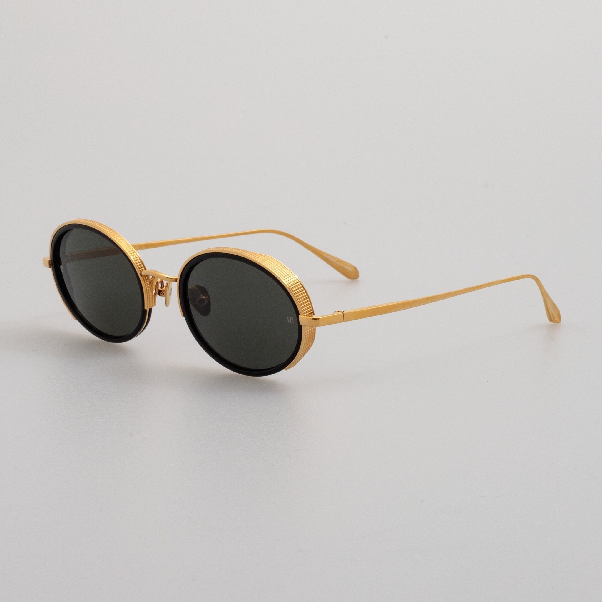 Finn Sunglasses in 22K Gold and Grey - LINDA FARROW - Sunglasses -