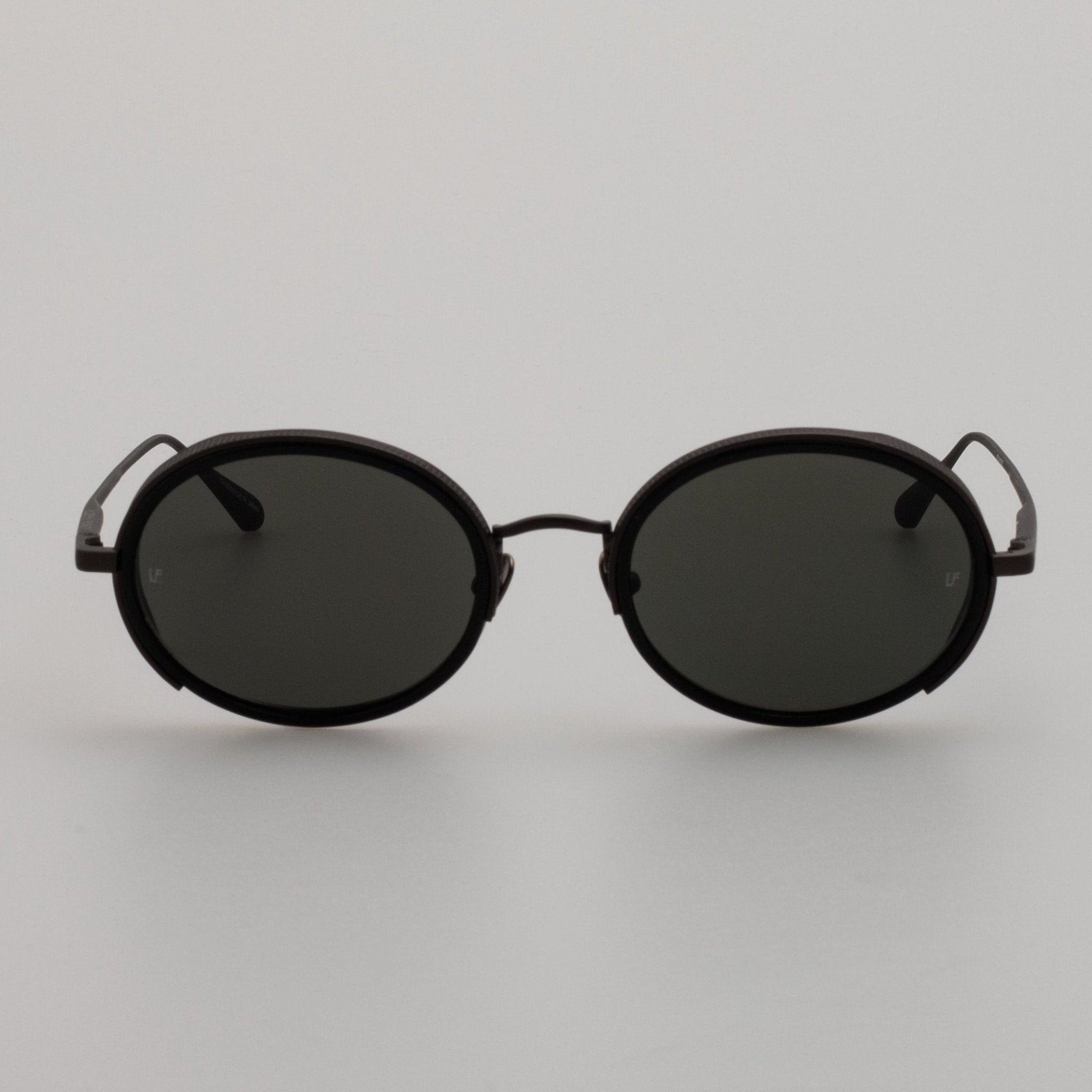 Finn Sunglasses in Matt Black Nickel - LINDA FARROW - Sunglasses -