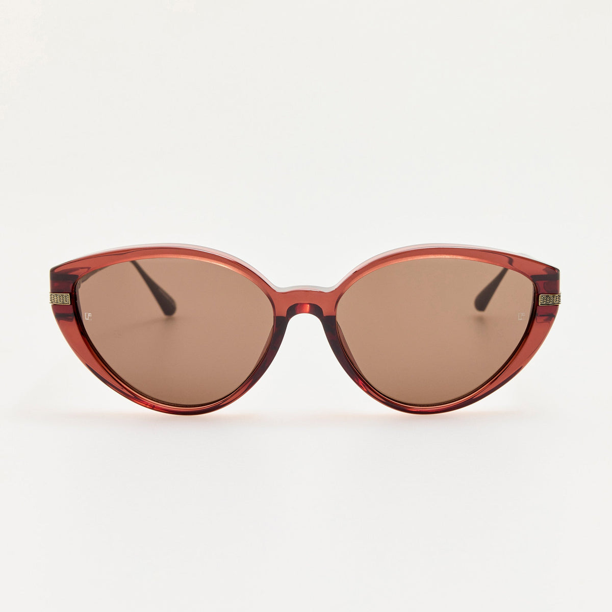 Flavia Sunglasses in Antique Gold and Amber - LINDA FARROW-Sunglasses-