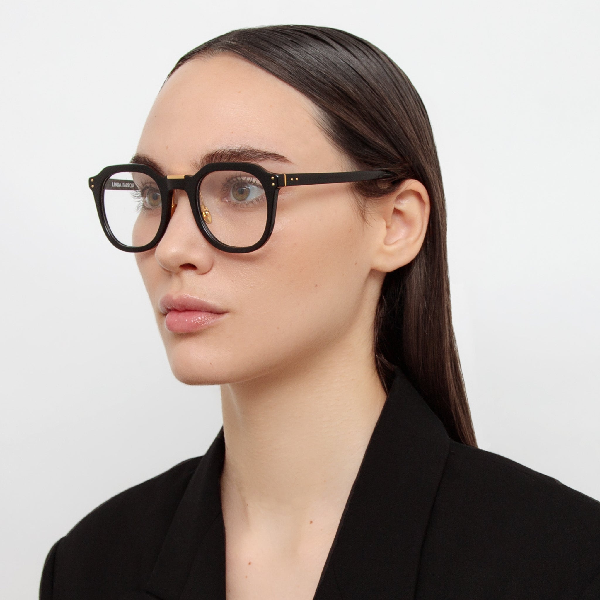 Fletcher Optical Frame in Black - LINDA FARROW - Optical Frame -