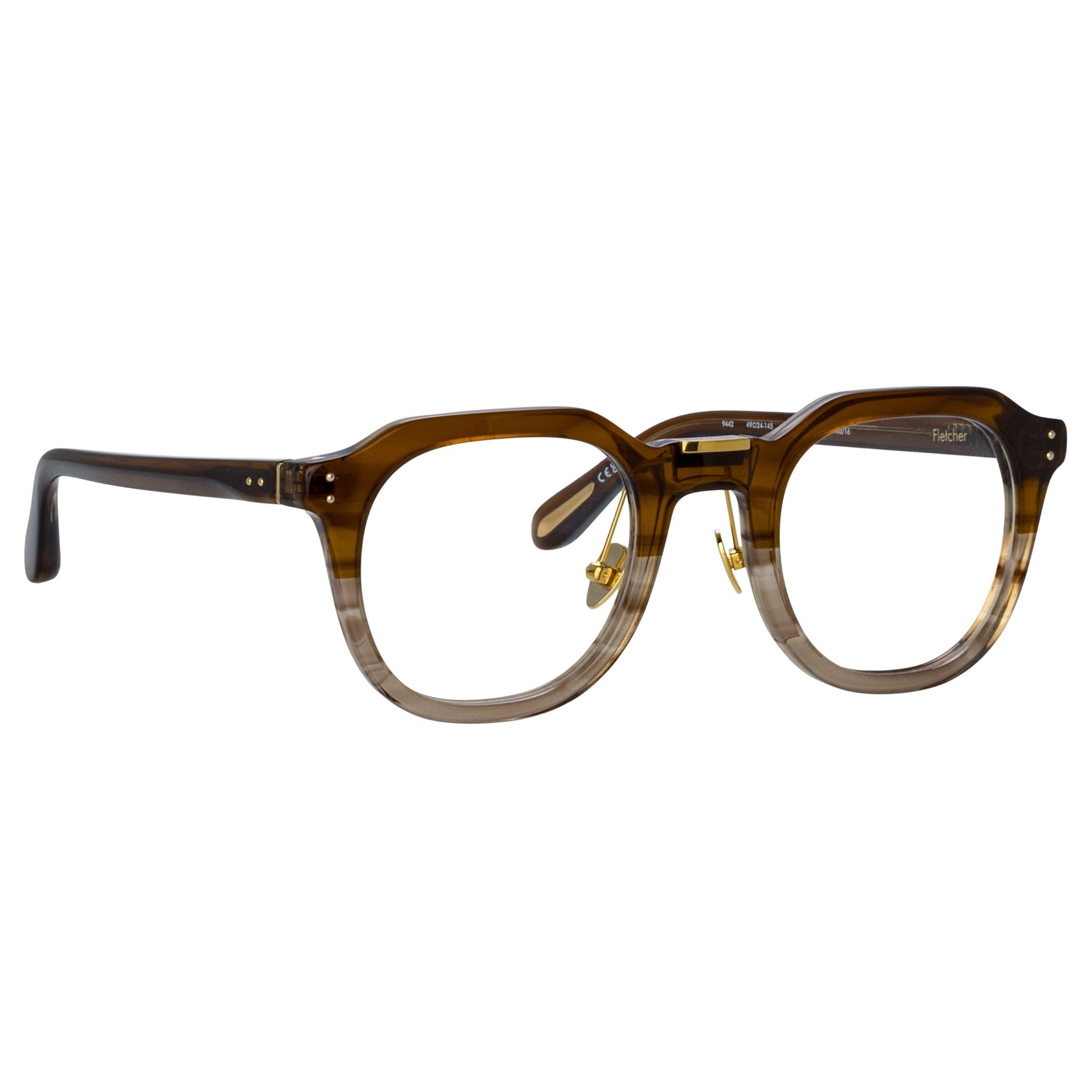 Fletcher Optical Frame in Caramel Horn - LINDA FARROW - Optical Frame -