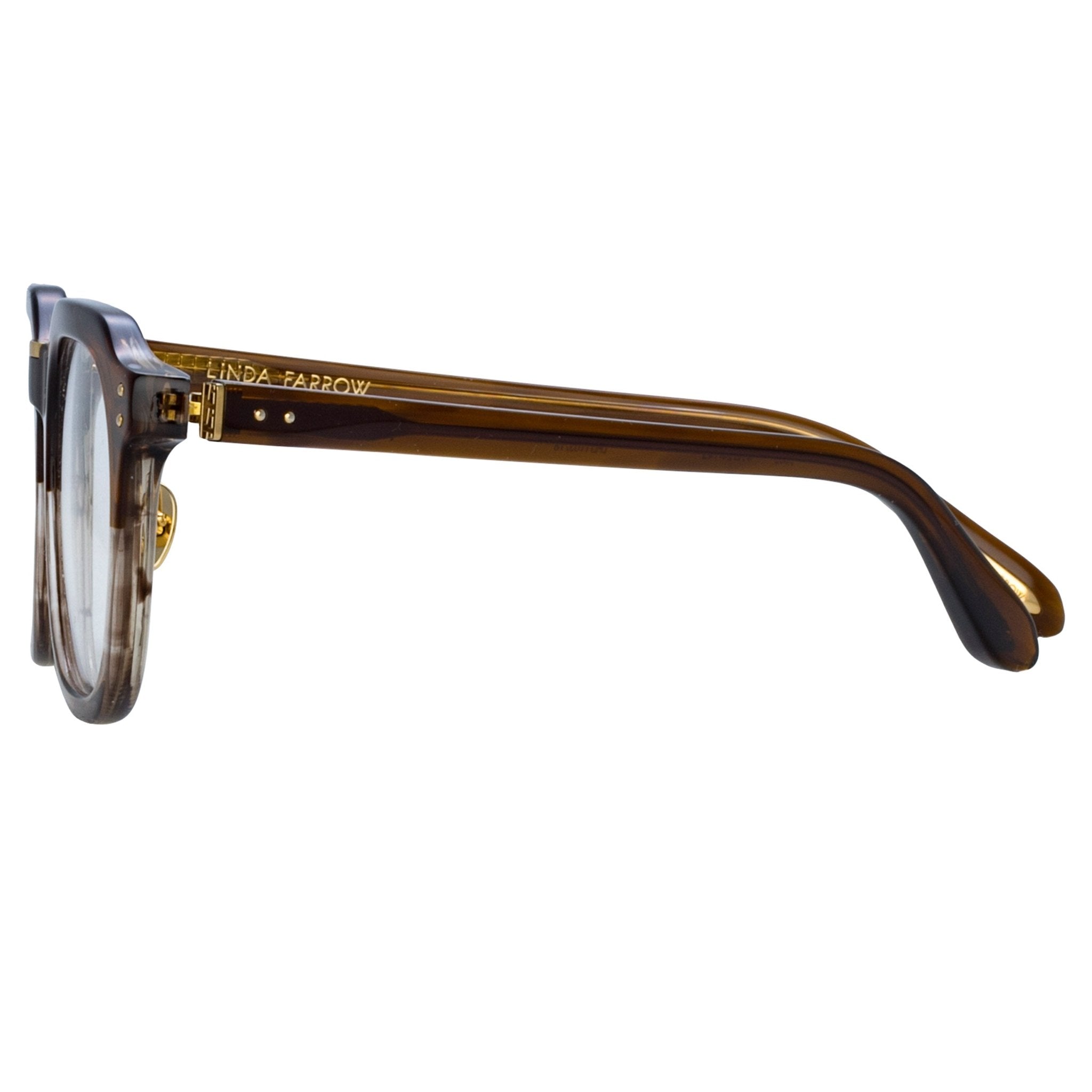 Fletcher Optical Frame in Caramel Horn - LINDA FARROW - Optical Frame -