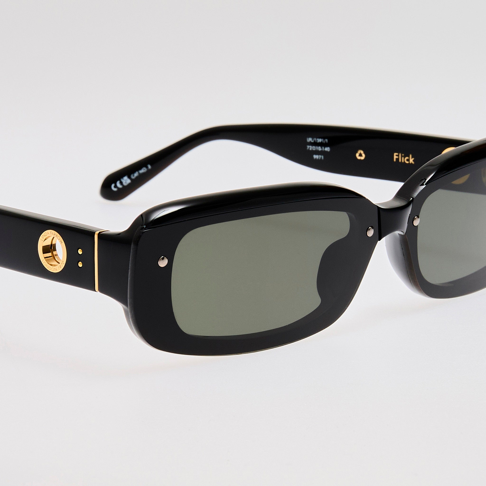 Flick Sunglasses in Black - LINDA FARROW - Sunglasses -