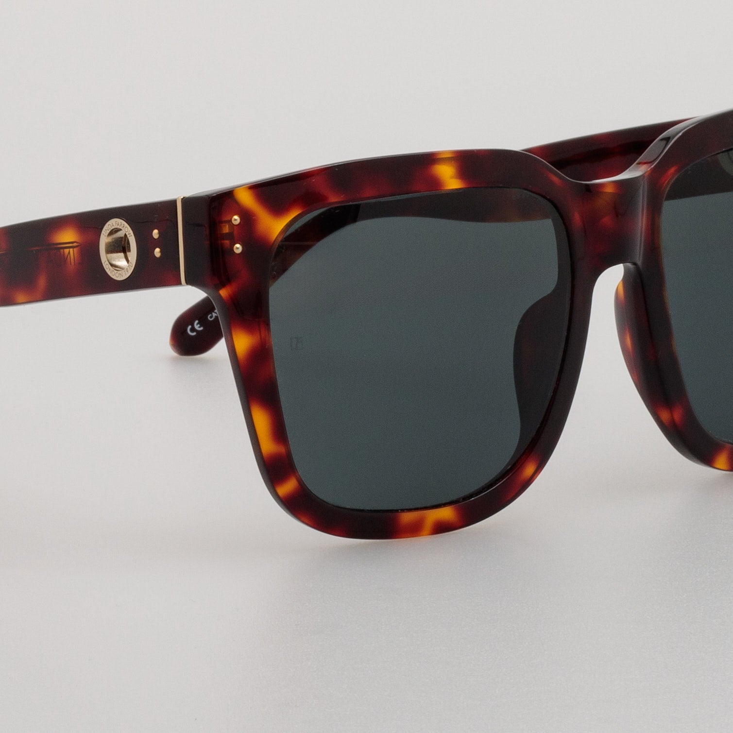 Freya Square Sunglasses in Tortoiseshell - LINDA FARROW - Sunglasses -