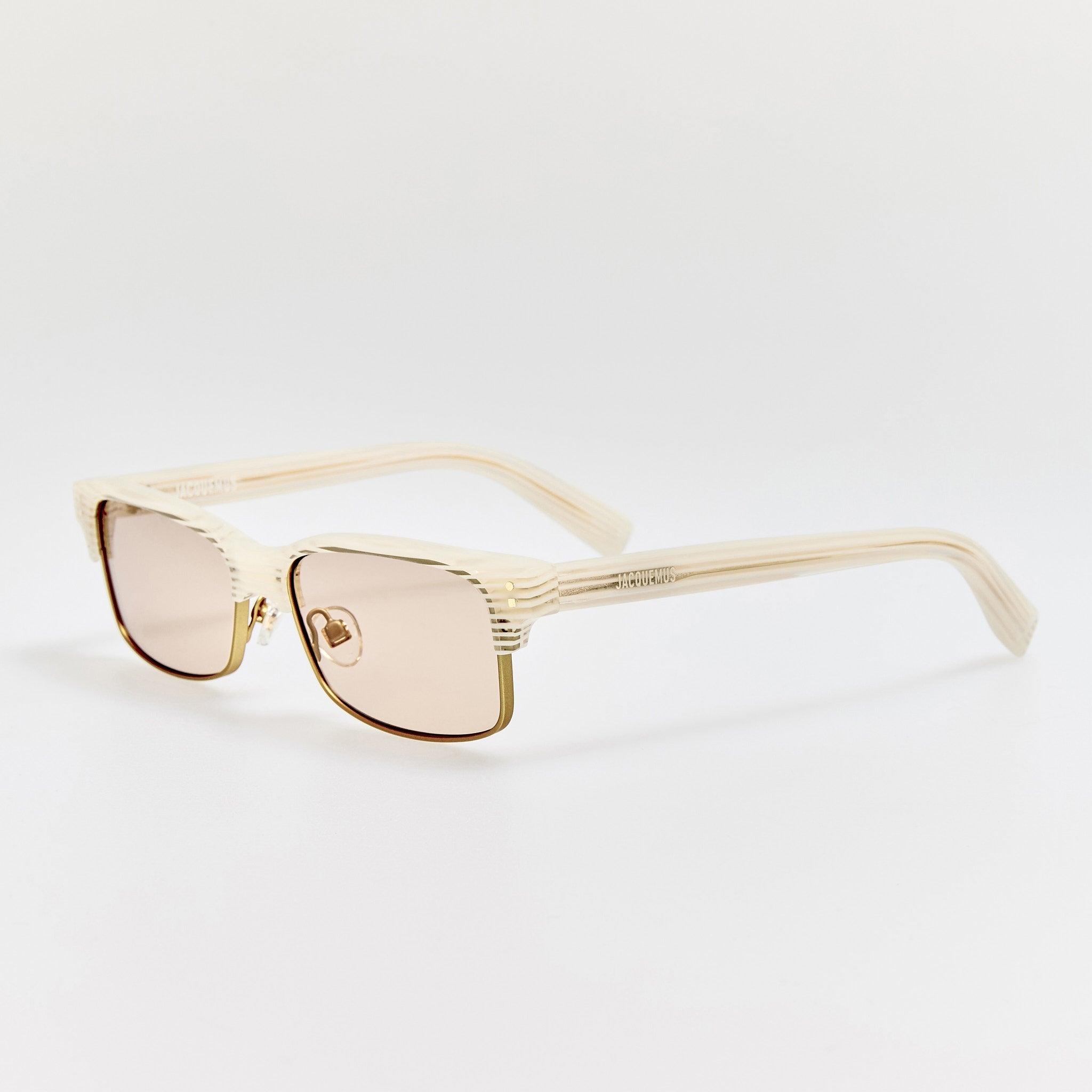 Gardian Sunglasses in Striped Cream - LINDA FARROW - Sunglasses -