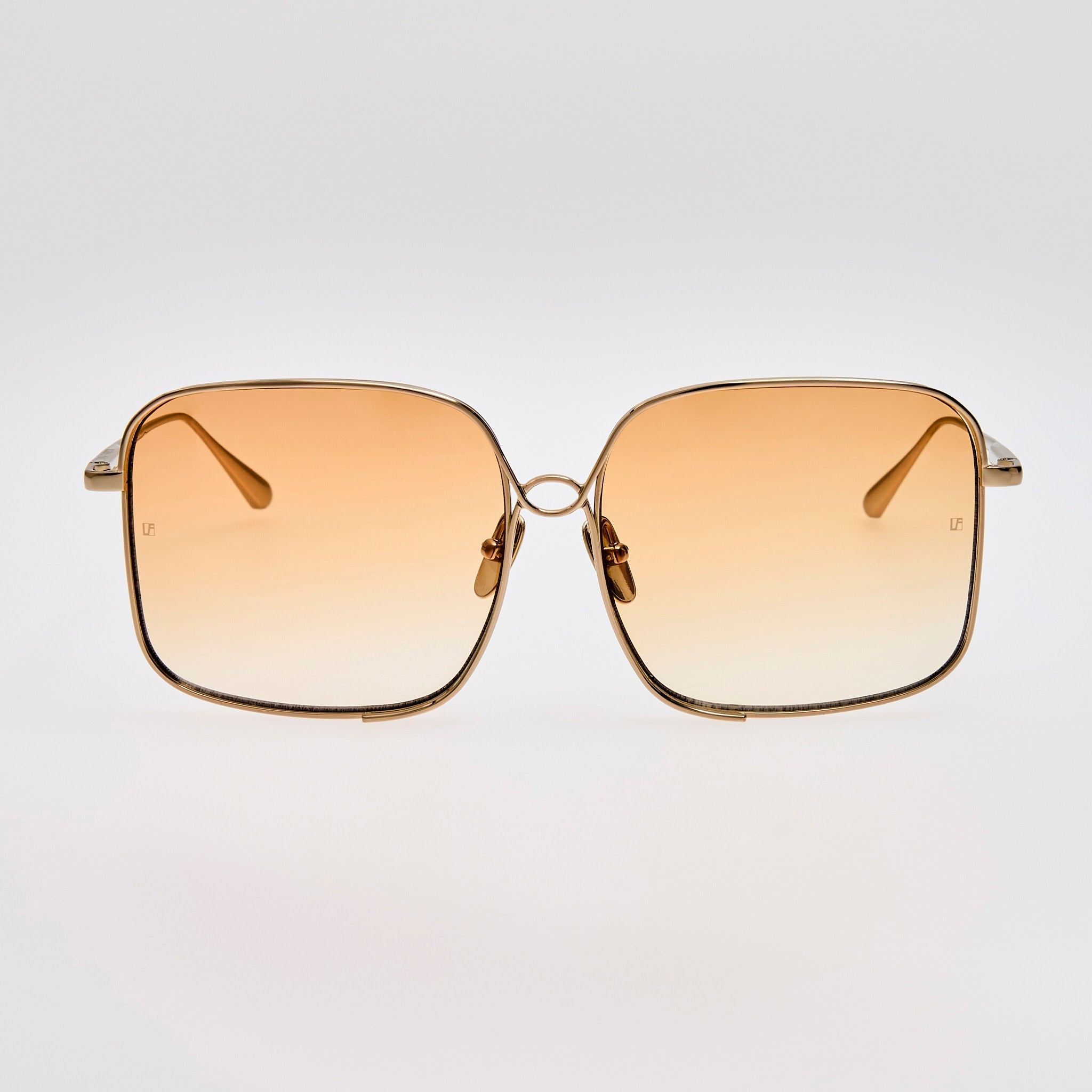 Genevieve Sunglasses in 22K Gold and Camel - LINDA FARROW - Sunglasses -