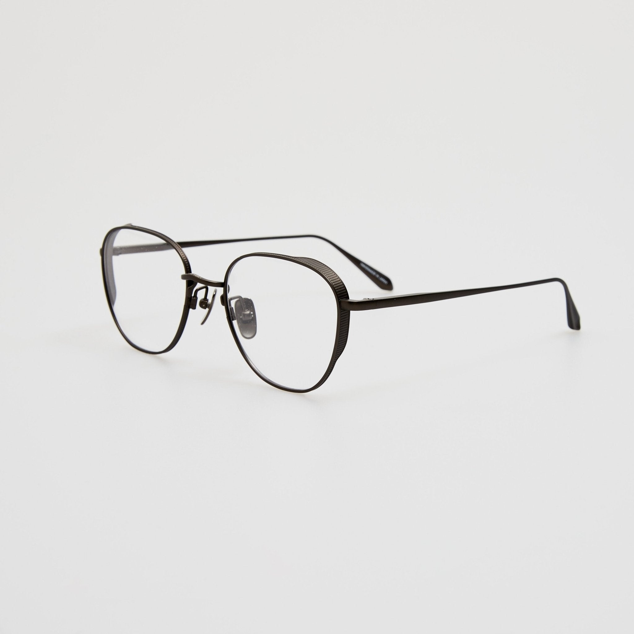 Hardy Oval Optical Frame in Matt Black Nickel - LINDA FARROW - Optical Frame -