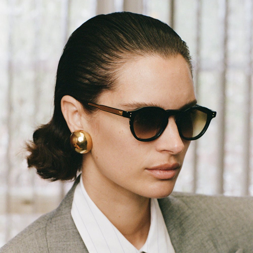 Heath Sunglasses in Black and Mocha - LINDA FARROW - Sunglasses -