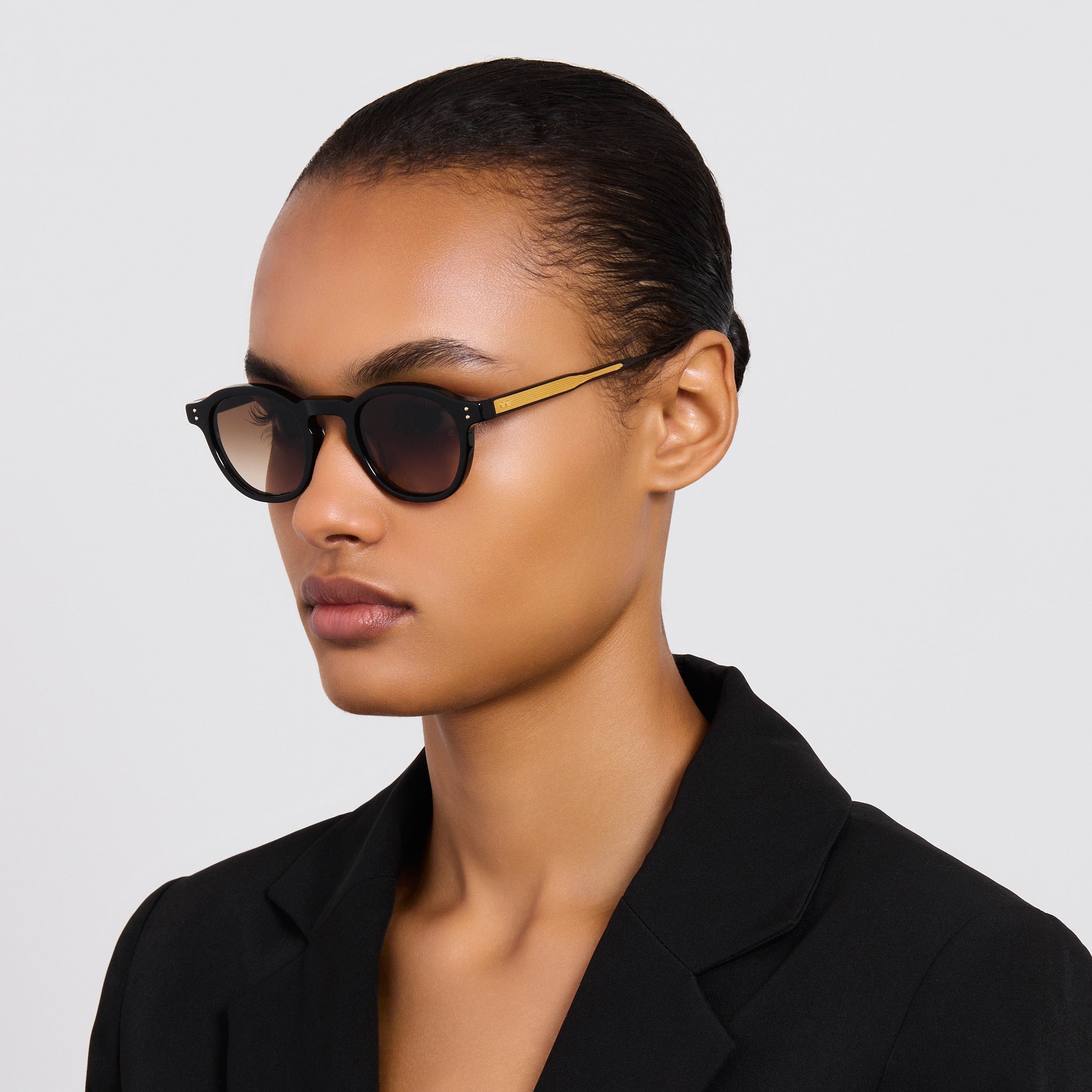 Heath Sunglasses in Black and Mocha - LINDA FARROW - Sunglasses -