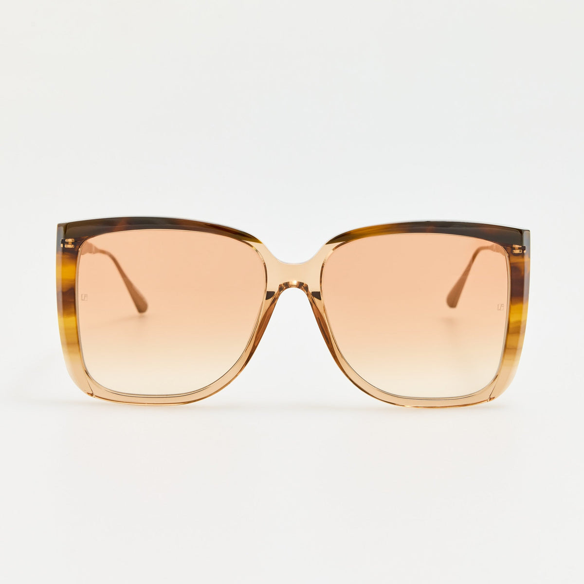 Helena Sunglasses in Matt Champagne and Tiger Eye - LINDA FARROW-Sunglasses-