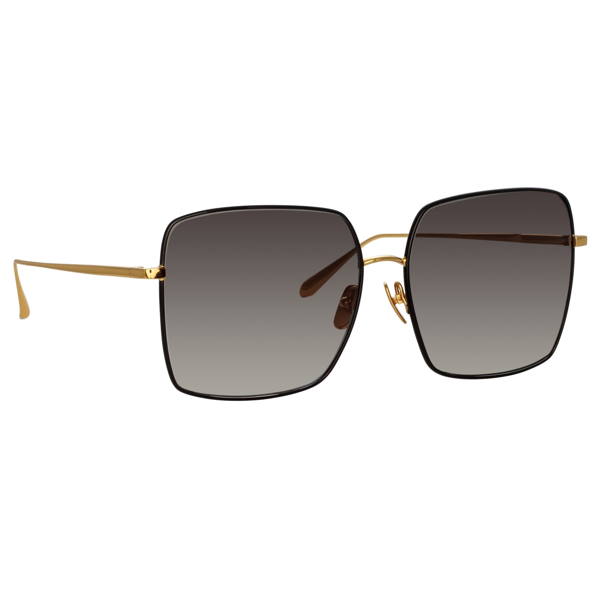 Hina Sunglasses in 22K Gold and Grey - LINDA FARROW - Sunglasses -