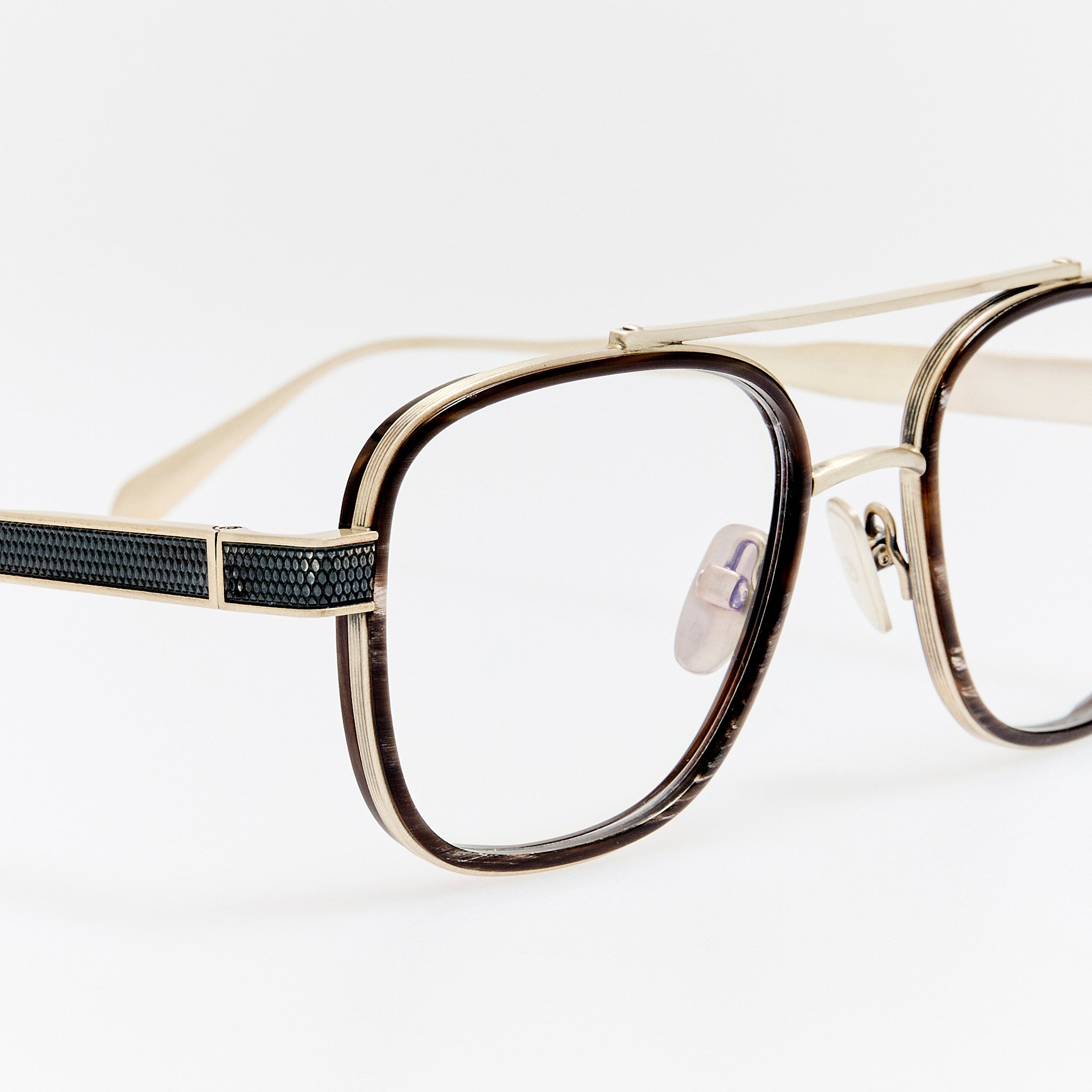 Hyde Optical in Buffalo Horn and 925 Sterling Silver - LINDA FARROW - Optical Frame -
