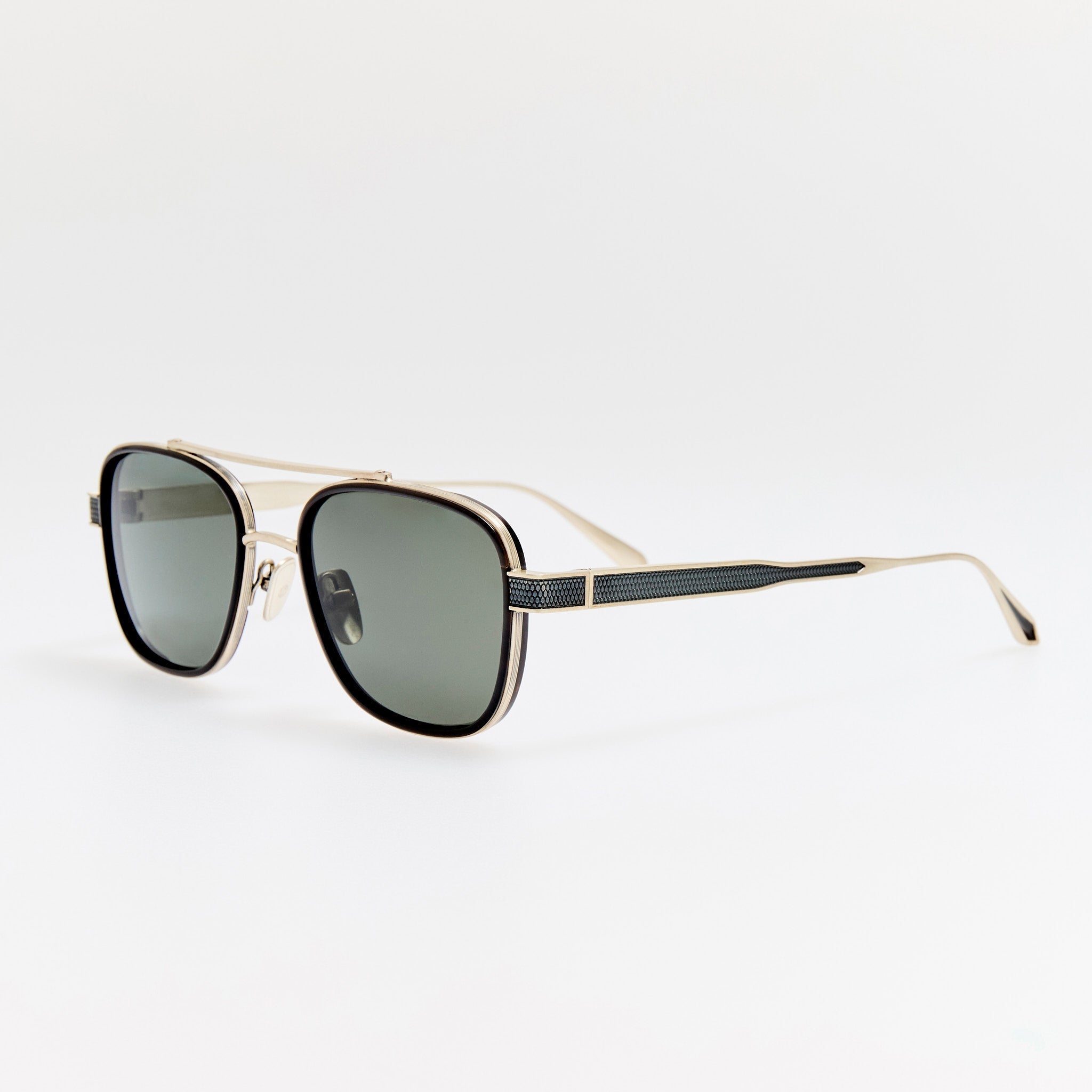Hyde Sunglasses in Buffalo Horn and 925 Sterling Silver - LINDA FARROW - Sunglasses -