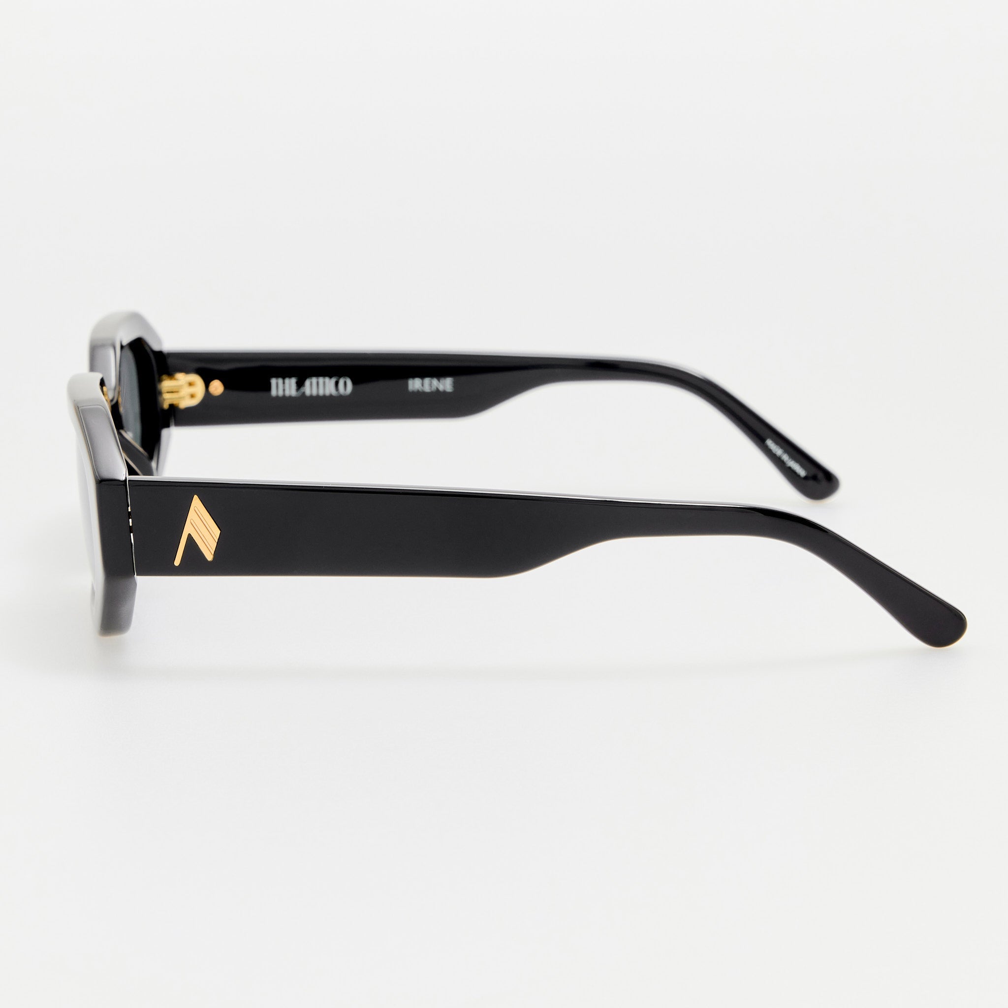 Irene Angular Sunglasses in Black - LINDA FARROW - Sunglasses -