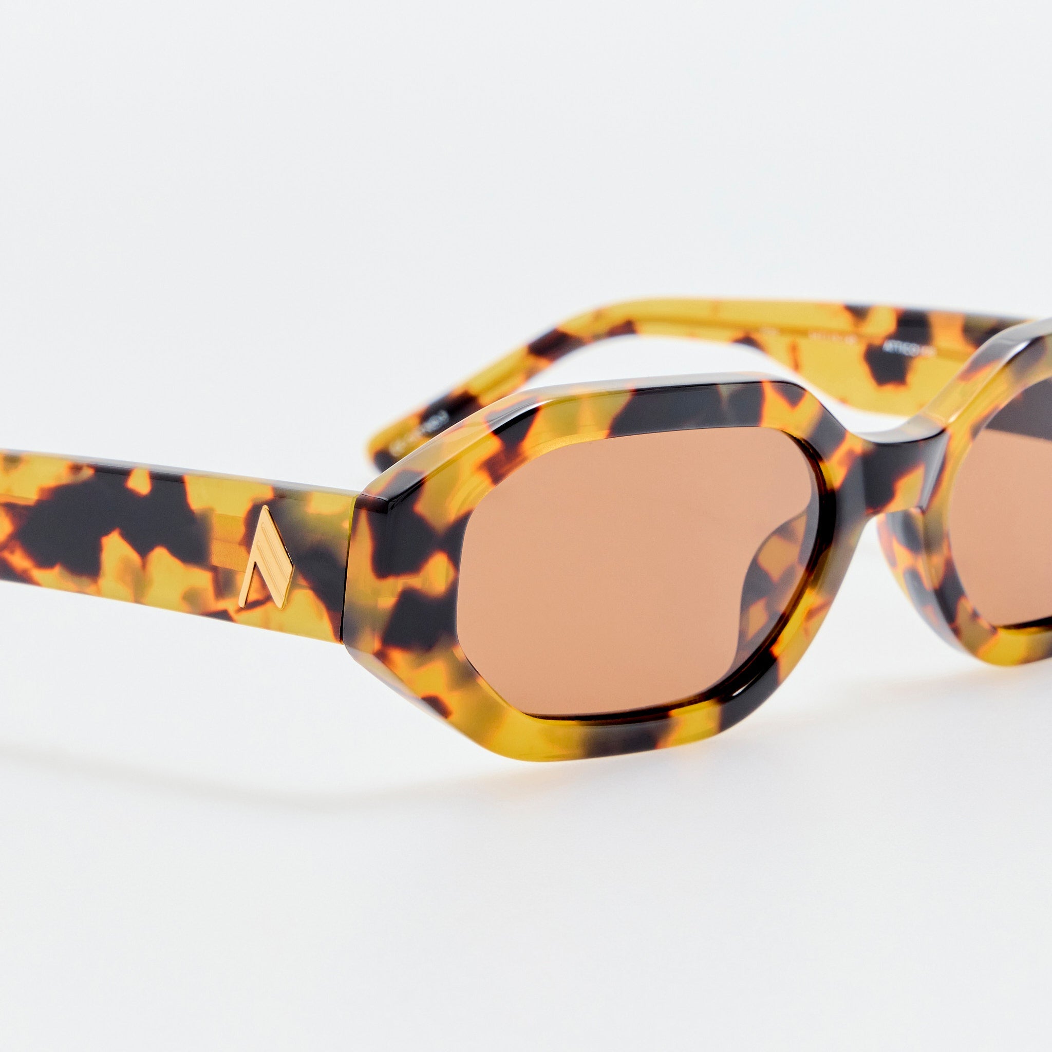 Irene Angular Sunglasses in Tortoiseshell and Brown - LINDA FARROW - Sunglasses -
