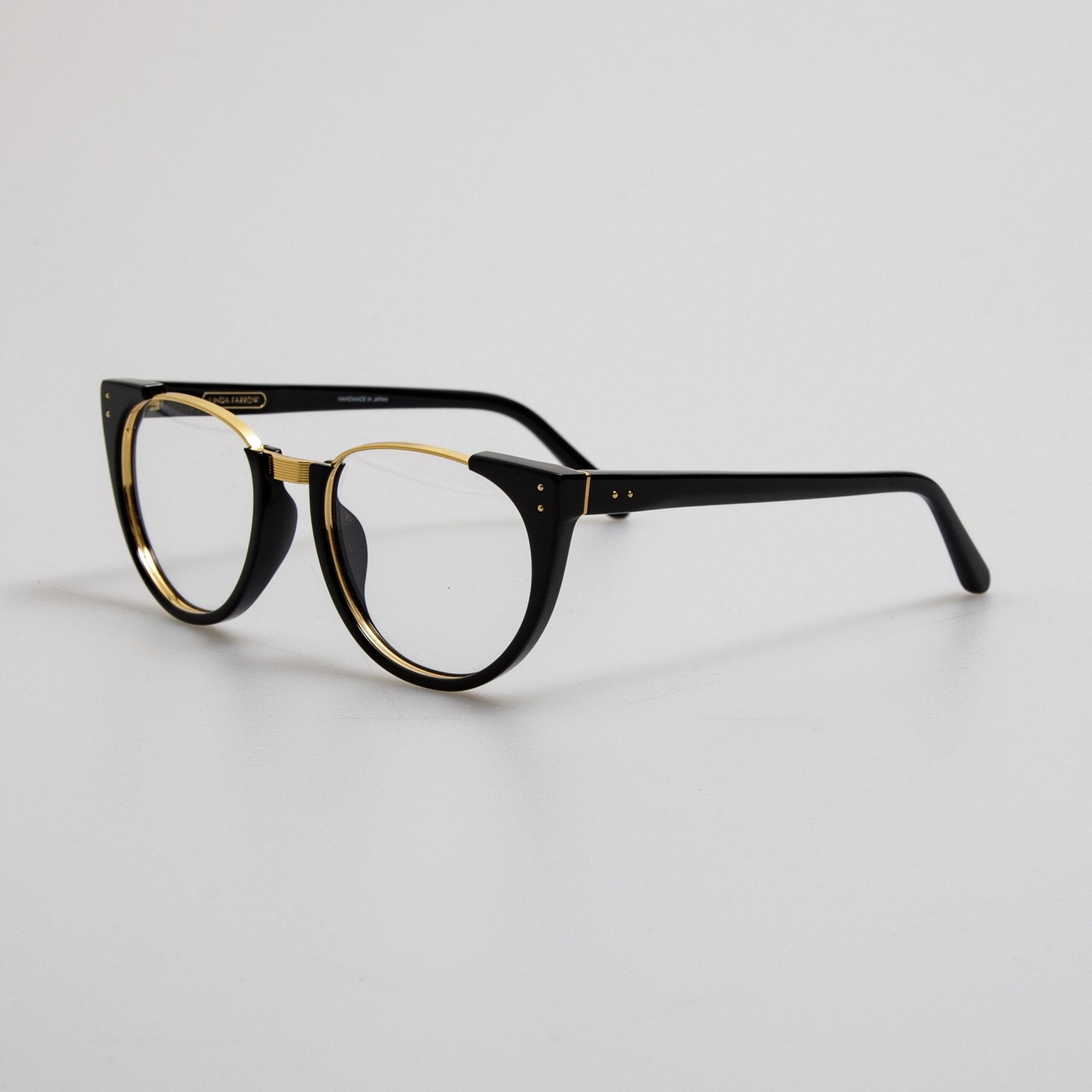 Iris Oval Optical Frame in Black - LINDA FARROW - Optical Frame -