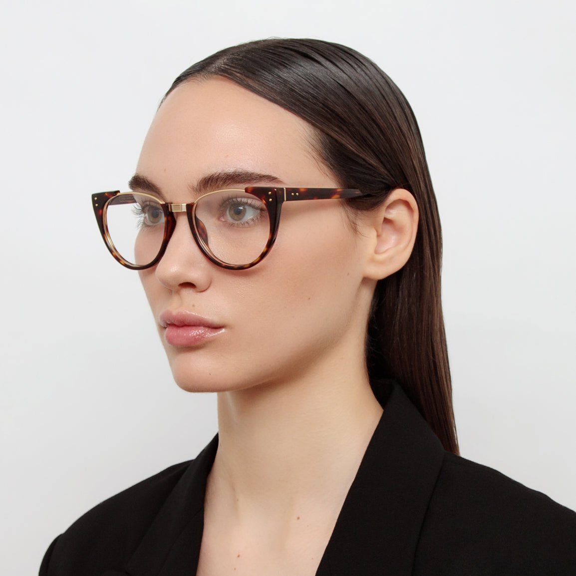 Iris Oval Optical Frame in Dark Tortoiseshell - LINDA FARROW - Optical Frame -