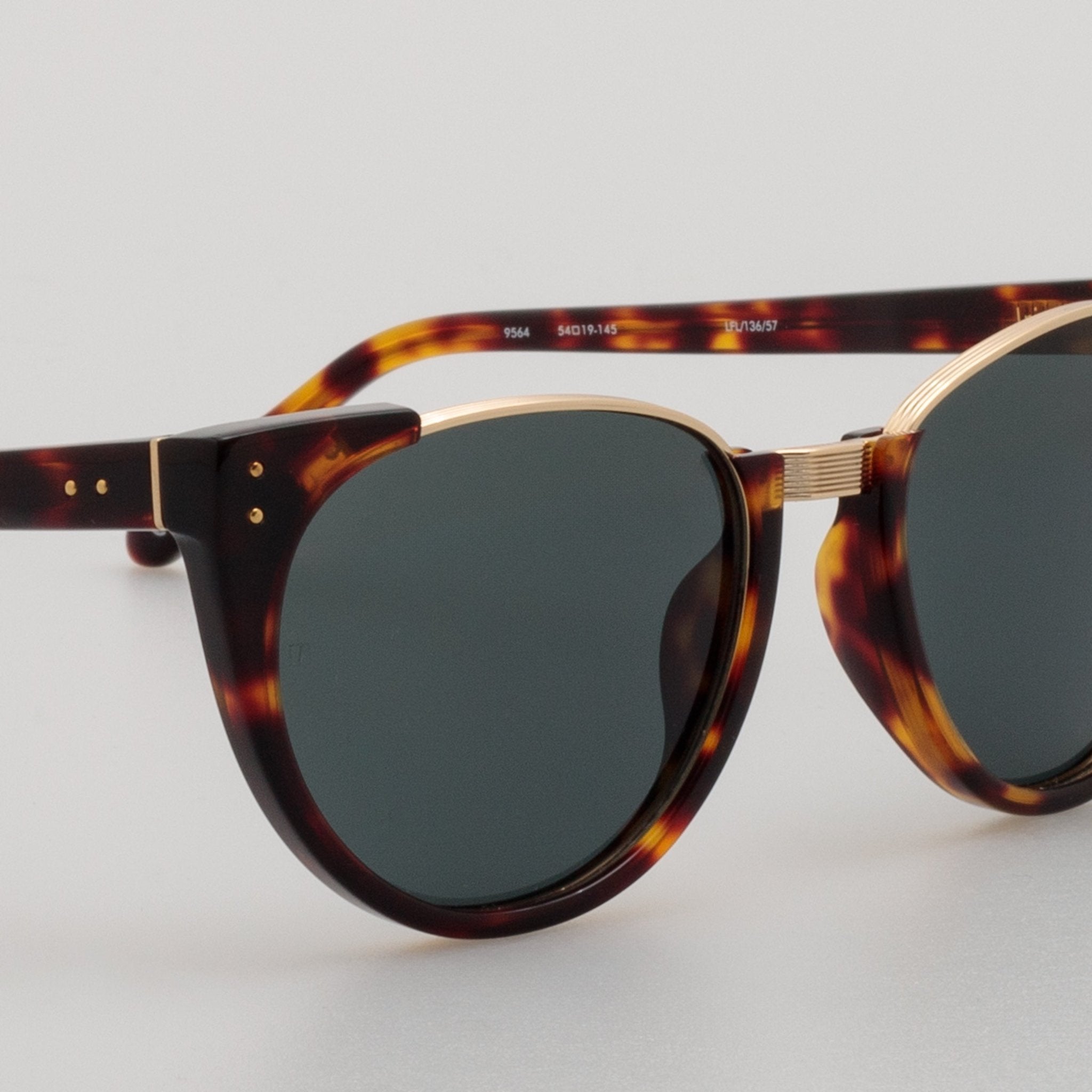 Iris Oval Sunglasses in Dark Tortoiseshell - LINDA FARROW - Sunglasses -