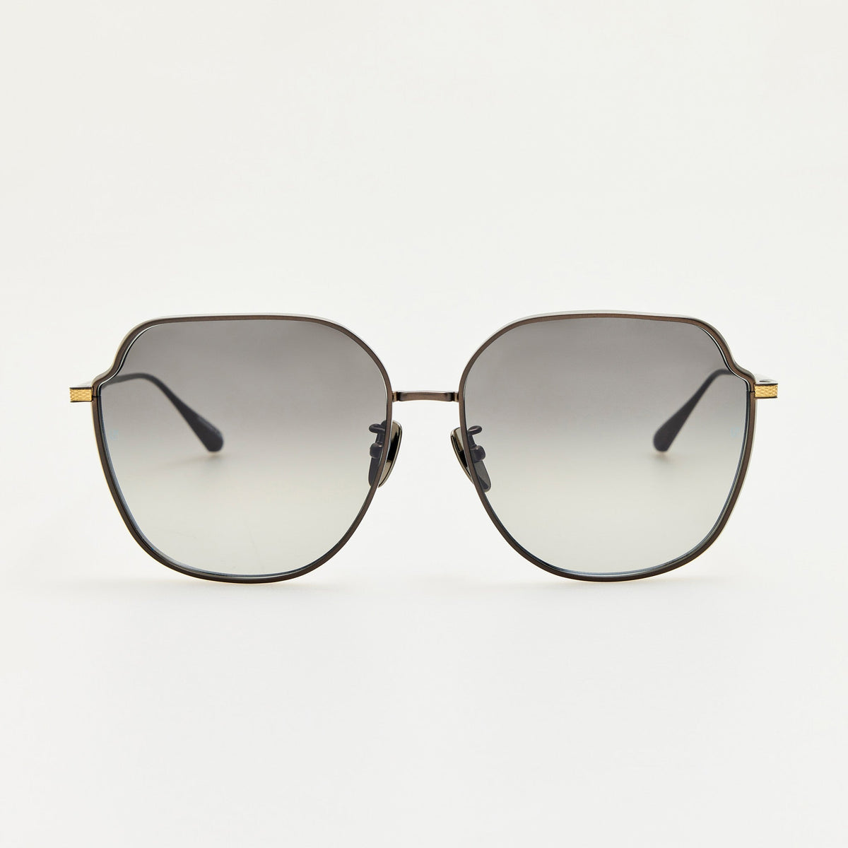 Jasmine Sunglasses in Matt Nickel and Grey - LINDA FARROW-Sunglasses-