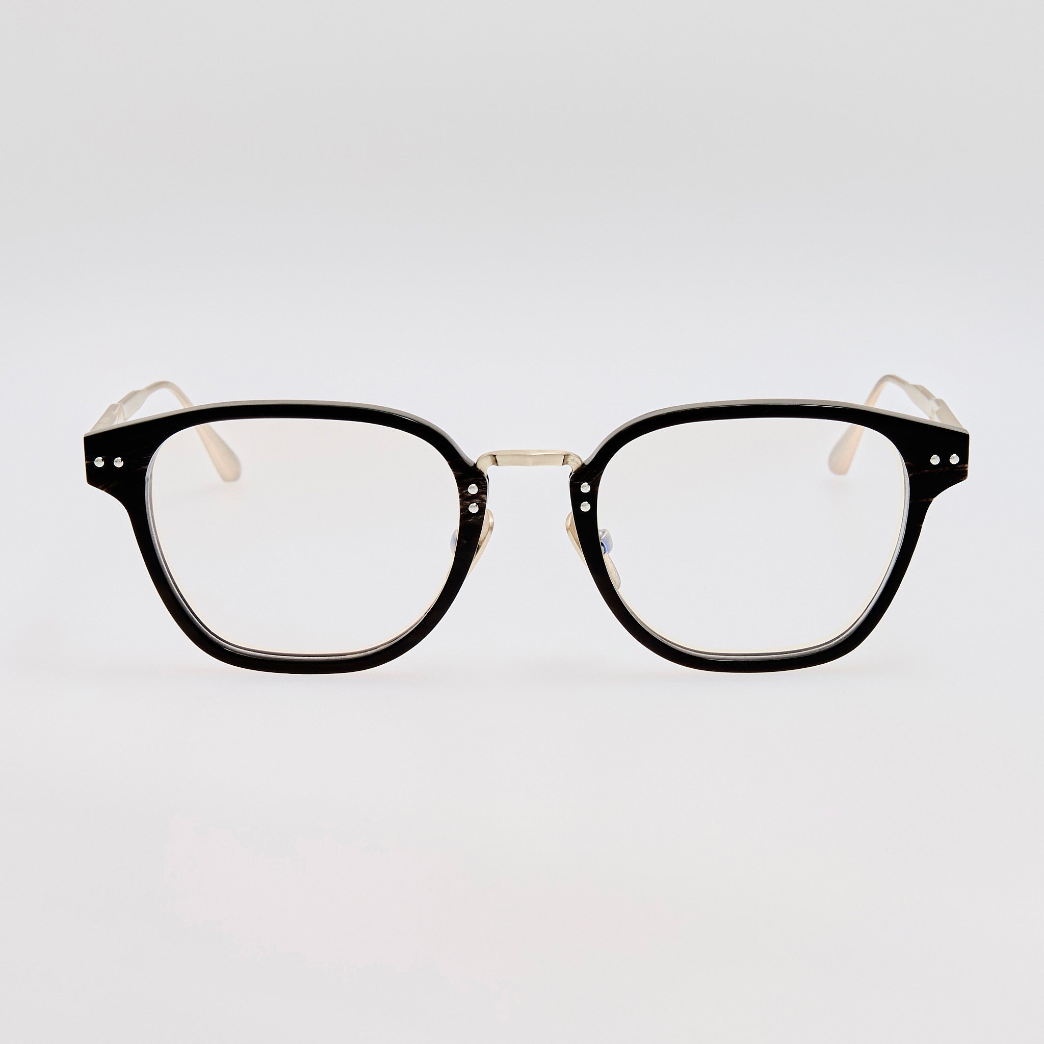 Jeffrey Optical Frame in Buffalo Horn and 925 Sterling Silver - LINDA FARROW - Optical Frame -