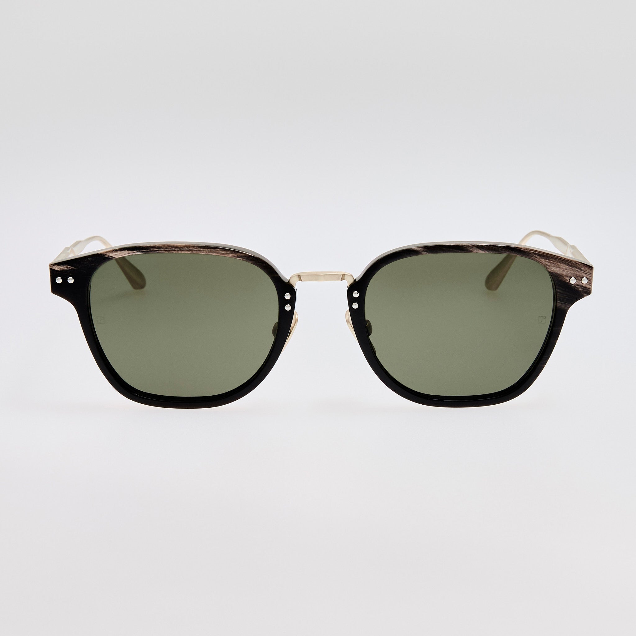 Jeffrey Sunglasses in Buffalo Horn and 925 Sterling Silver - LINDA FARROW - Sunglasses -